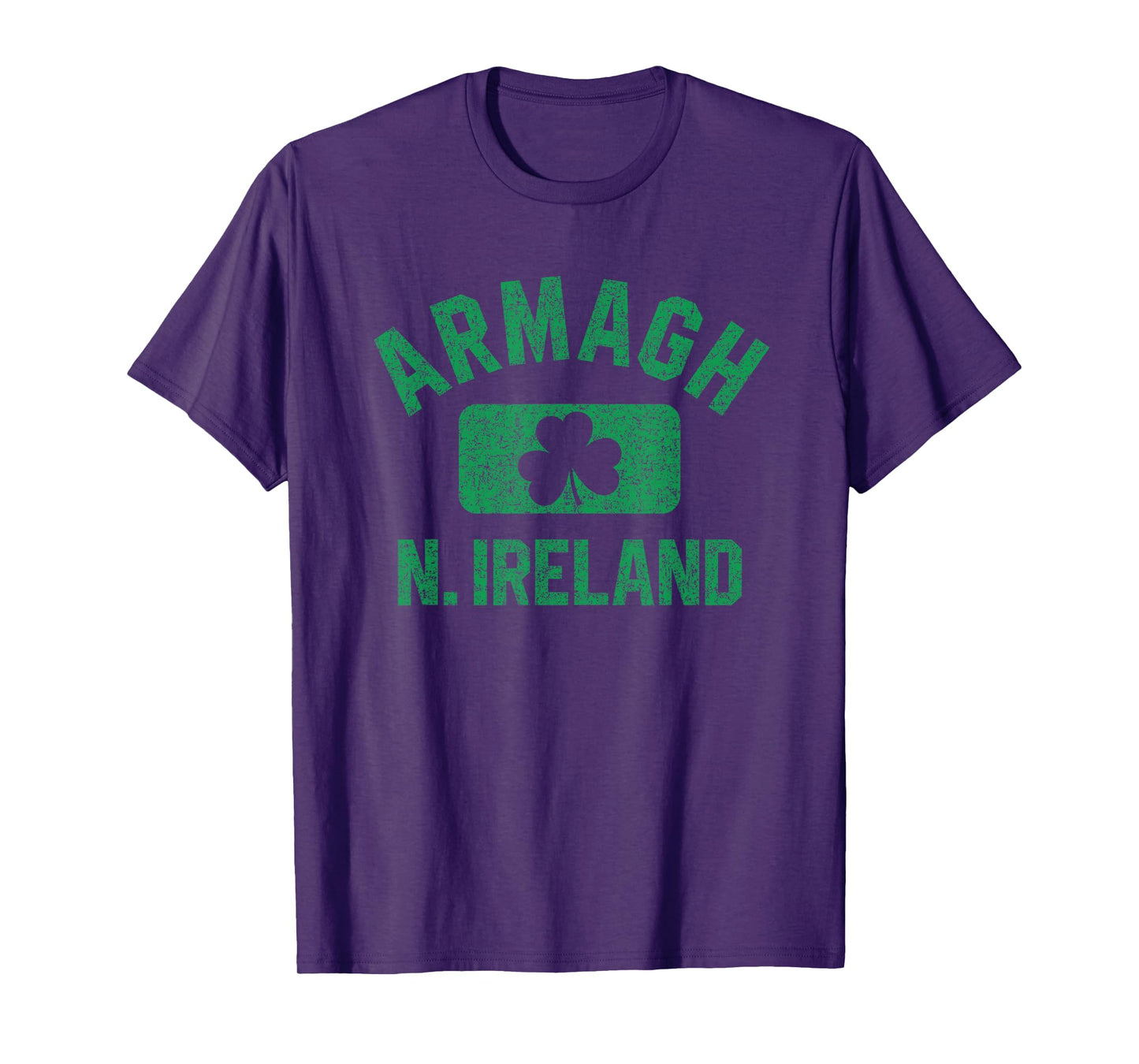 Armagh N. Ireland Gym Style Distressed Green Print T-Shirt