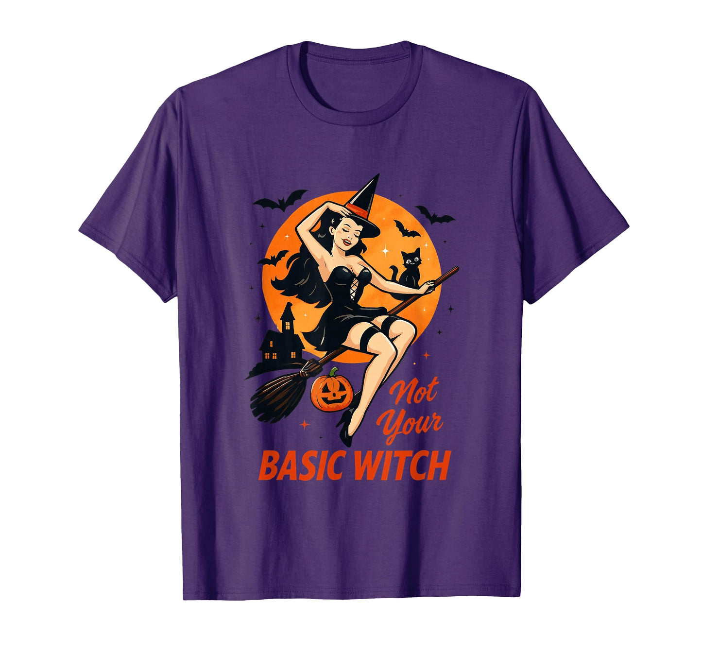 Not Your Basic Witch Halloween Graphic T-Shirt