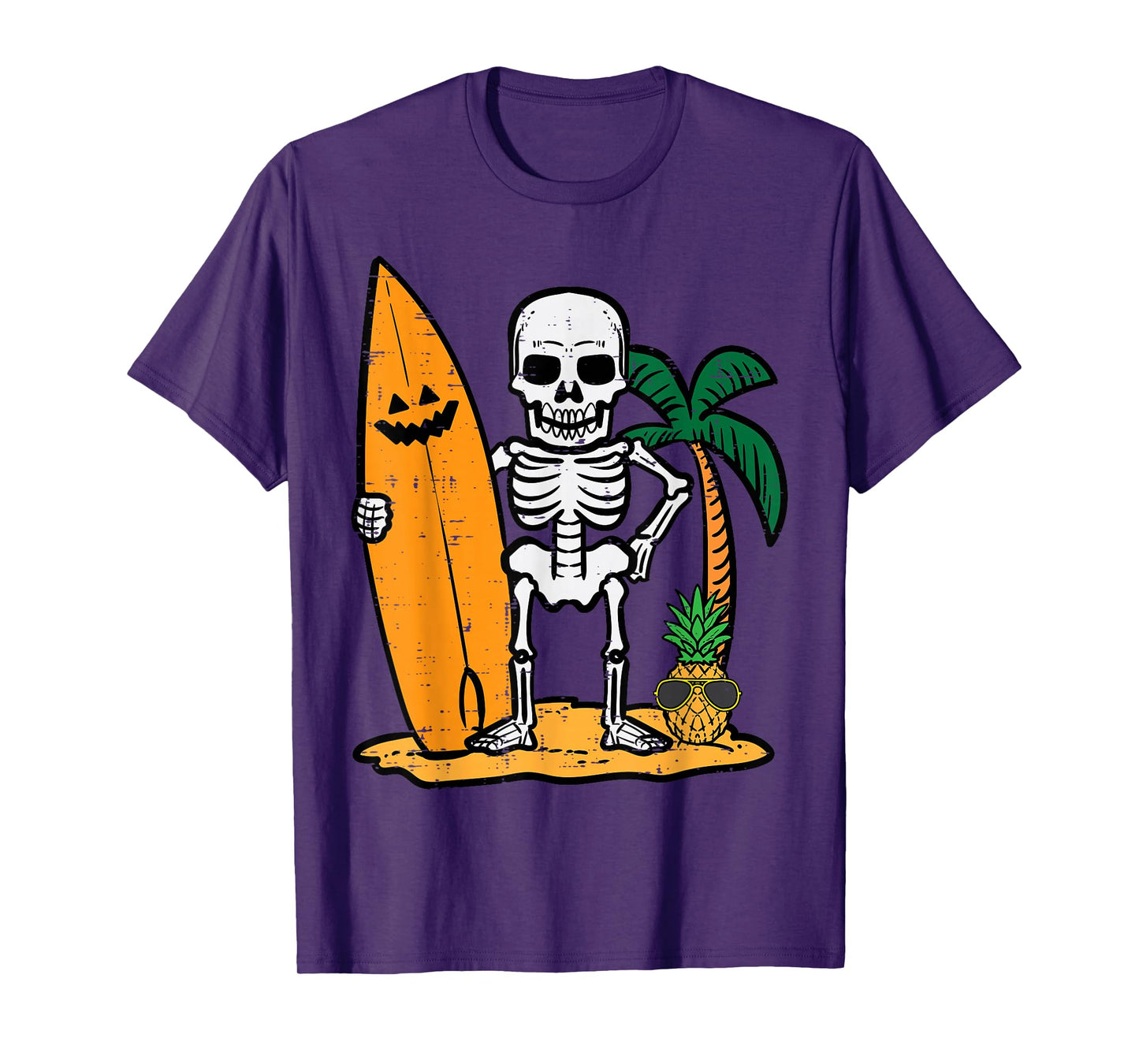 Halloween Surfer Skeleton Costume Hawaii Surf Men Women Kids T-Shirt