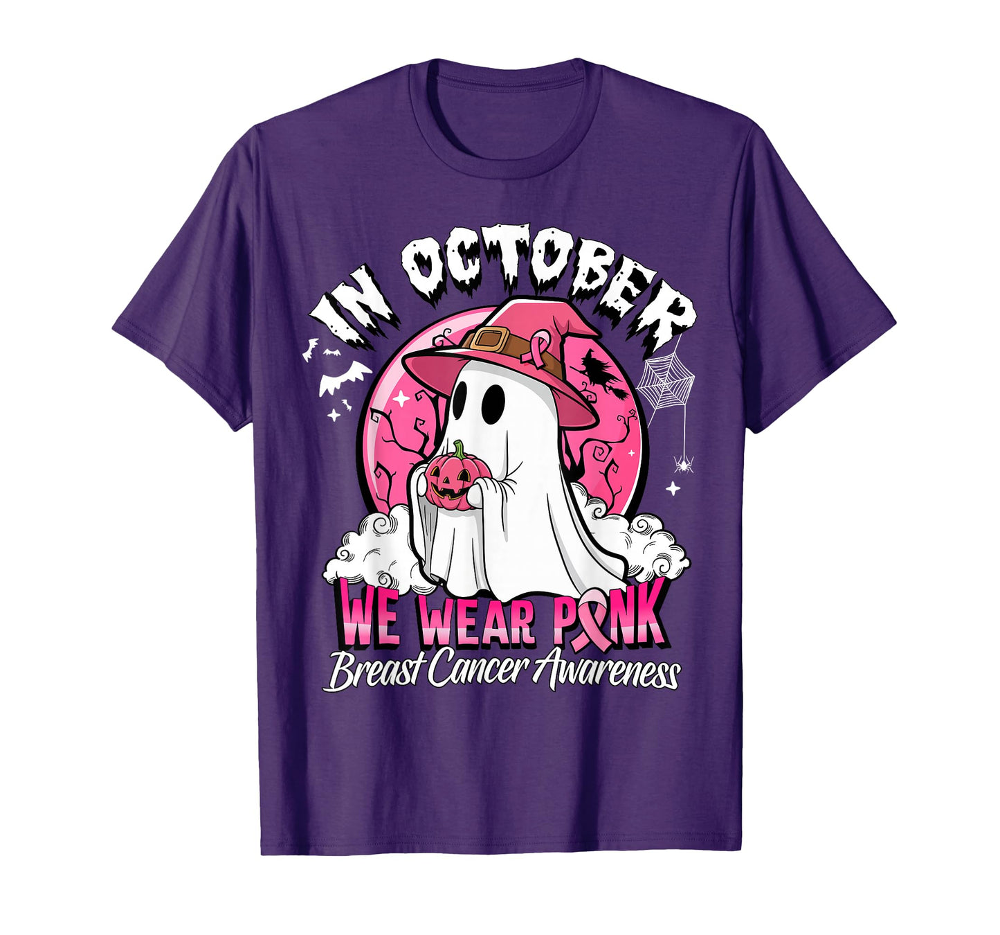 Breast Cancer Women Halloween October Wear Pink T-Shirt