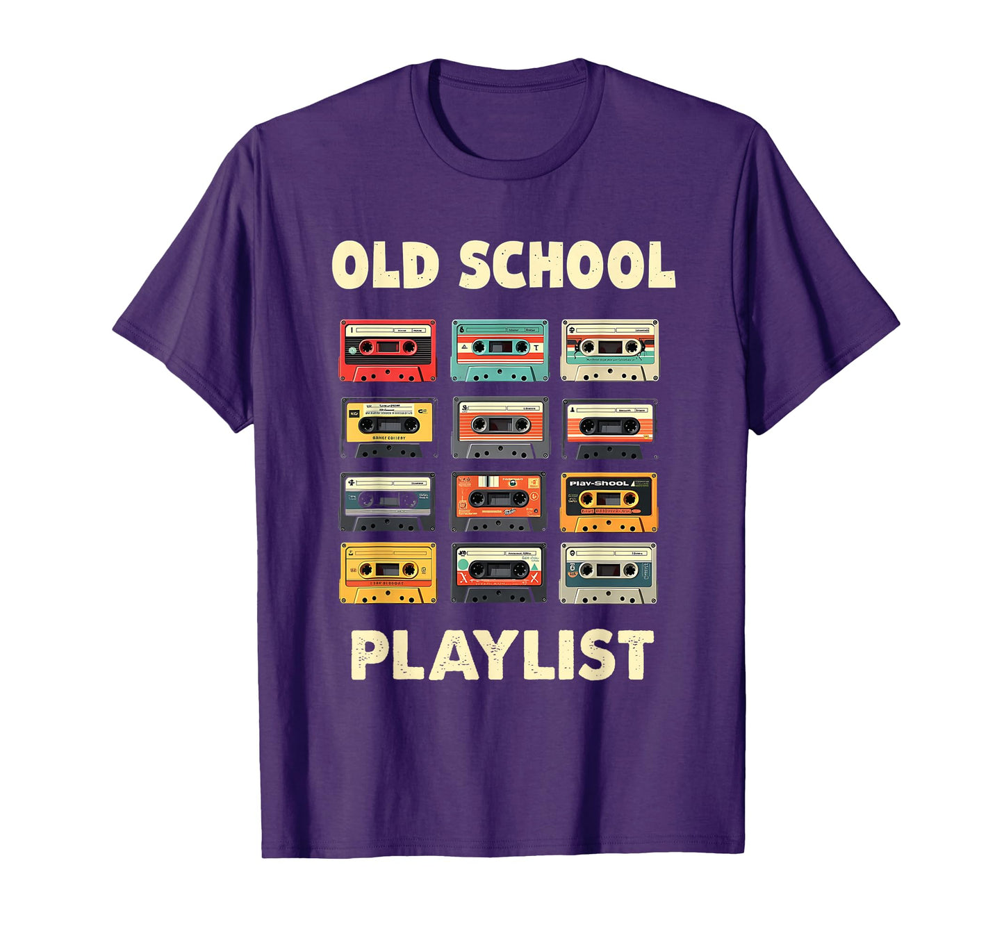 Old School Playlist Cassettes Vintage Mix Tapes Classic Fun T-Shirt