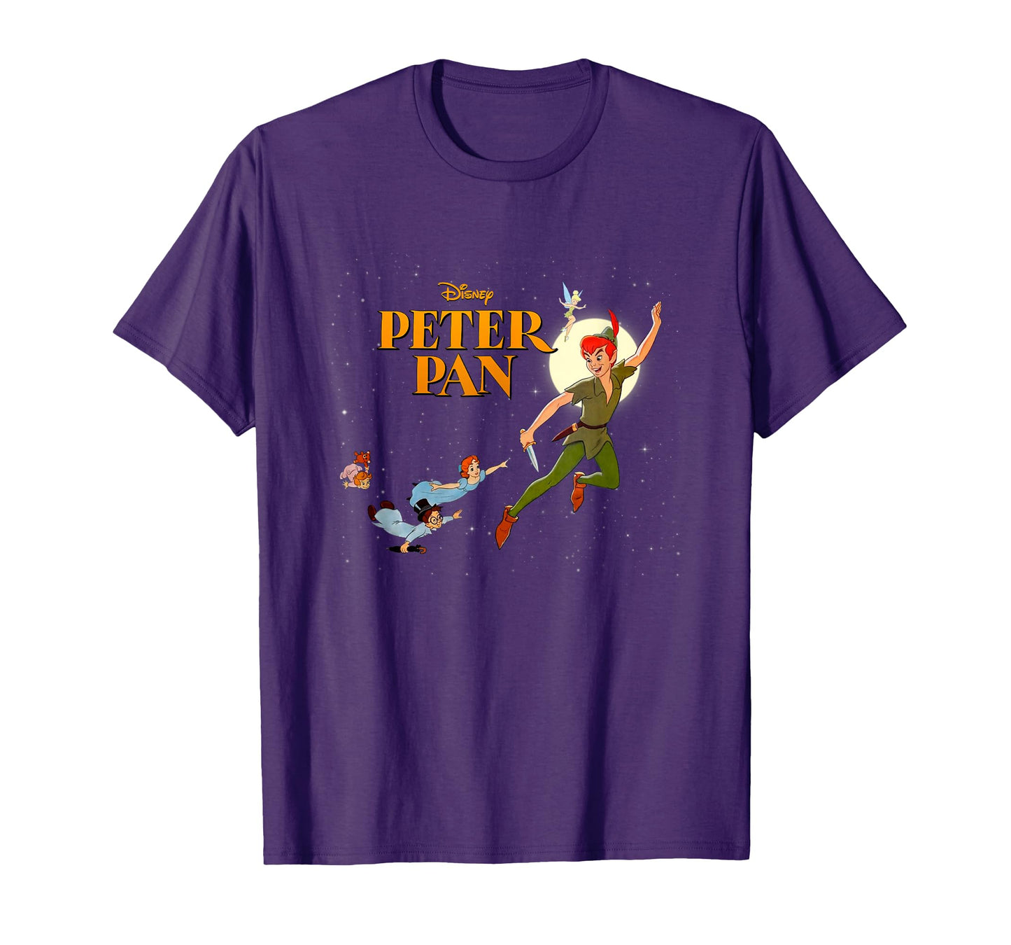 Disney Peter Pan Vintage Retro Group Shot Big Chest Poster T-Shirt