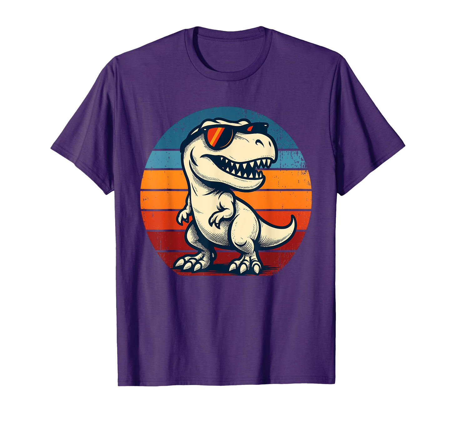 Retro Vintage Sunset Dinosaur T-Rex Lovers Funny Sunglasses T-Shirt