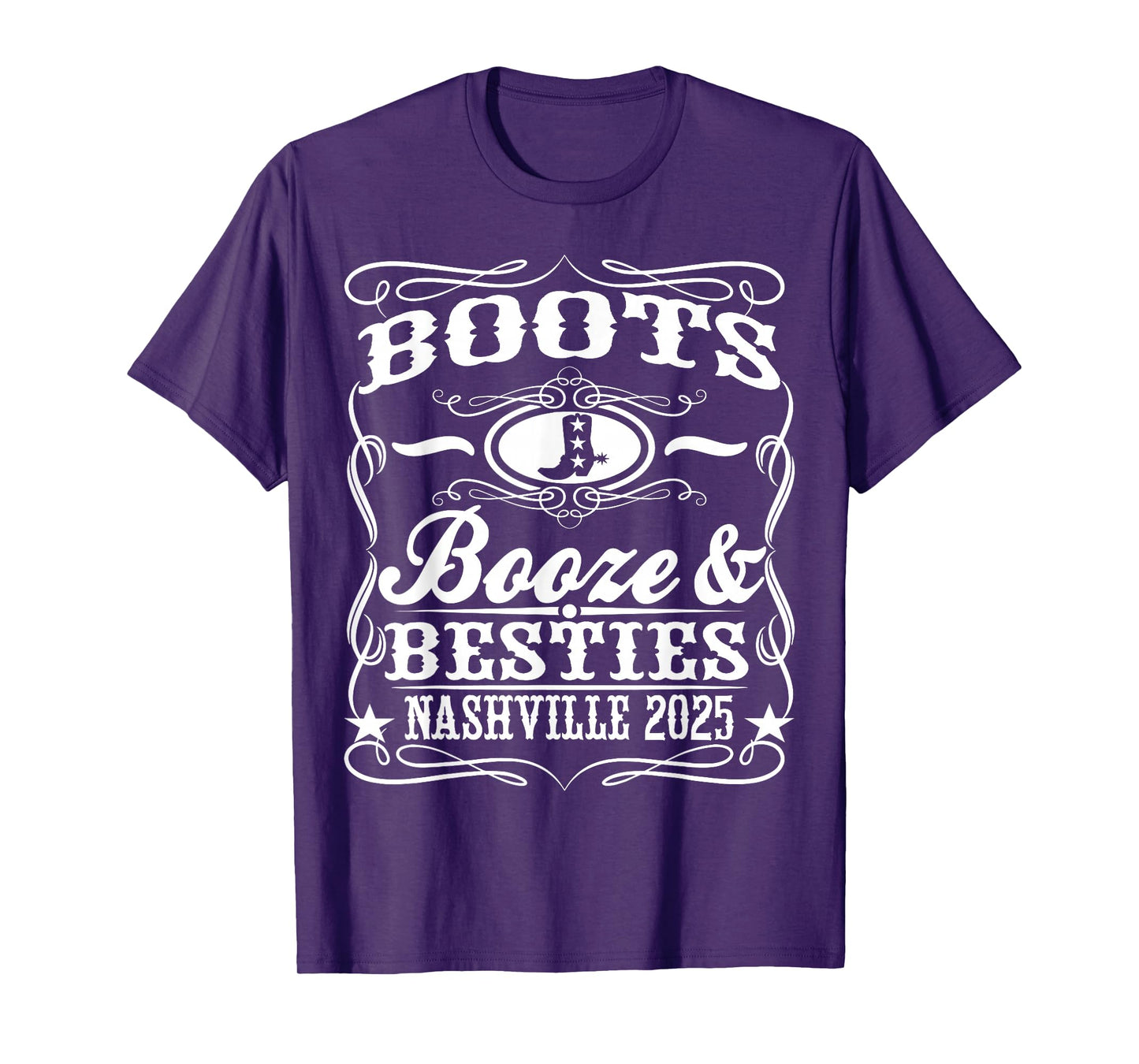 Boots Booze Besties Nashville 2025 Whiskey Theme T-Shirt