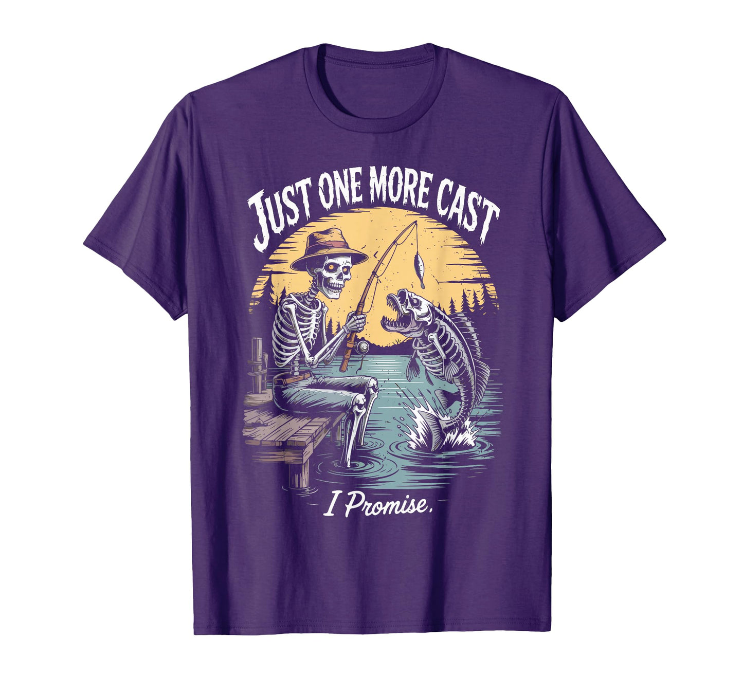 Just One More Cast Skeleton Fishing Halloween Best Fisherman T-Shirt