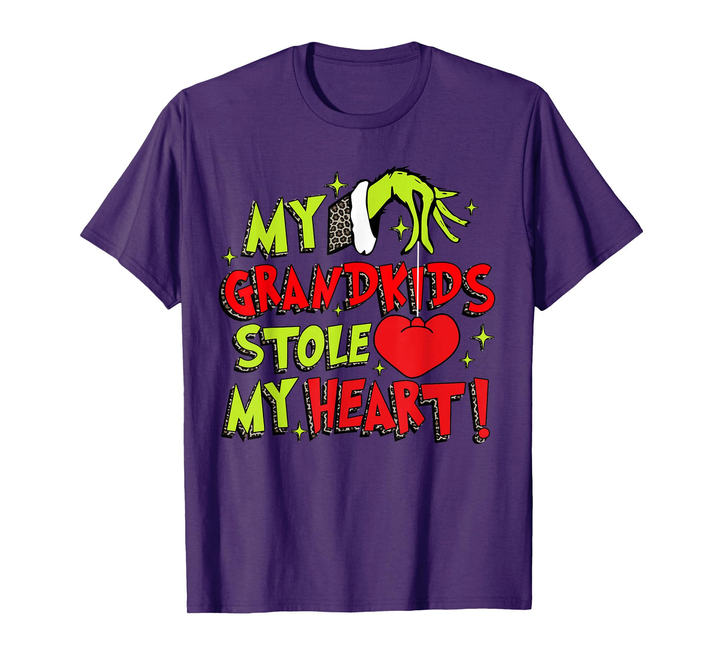 My Grandkids Stole My Heart Grandma Christmas Holiday Xmas T-Shirt