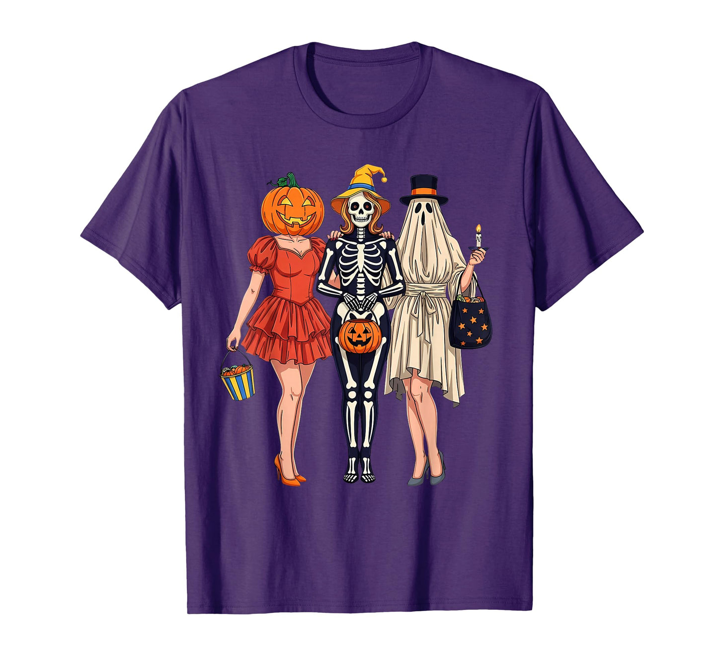 Halloween Witch Retro Vintage Pumpkin Pin Up Adult Humor T-Shirt