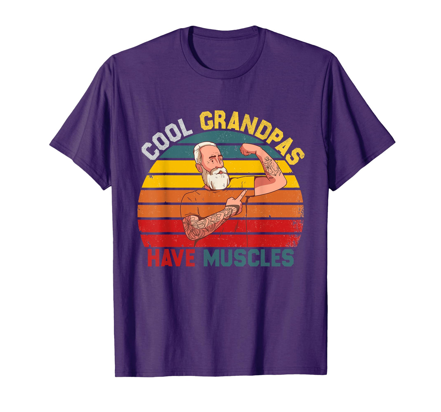 Cool Grandpas Have Muscles Funny Workout Fitness T-Shirt