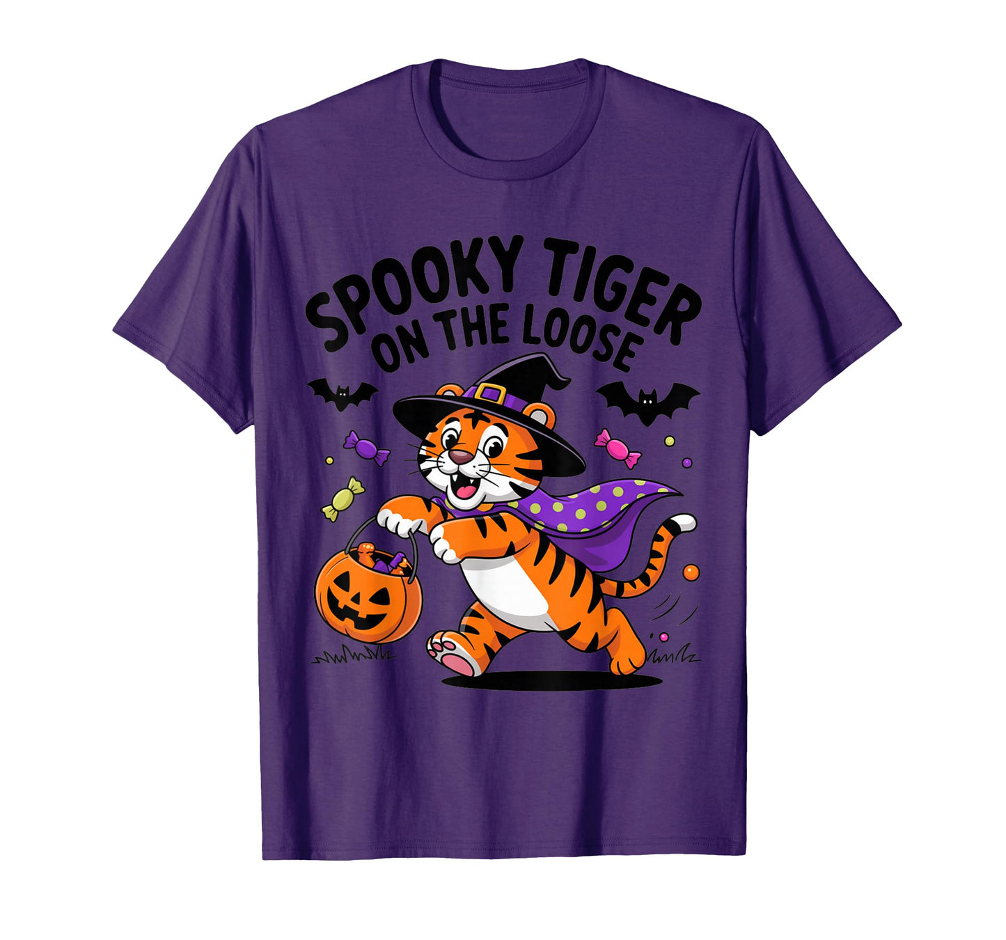 Spooky Tiger On The Loose Funny Halloween Costume T-Shirt