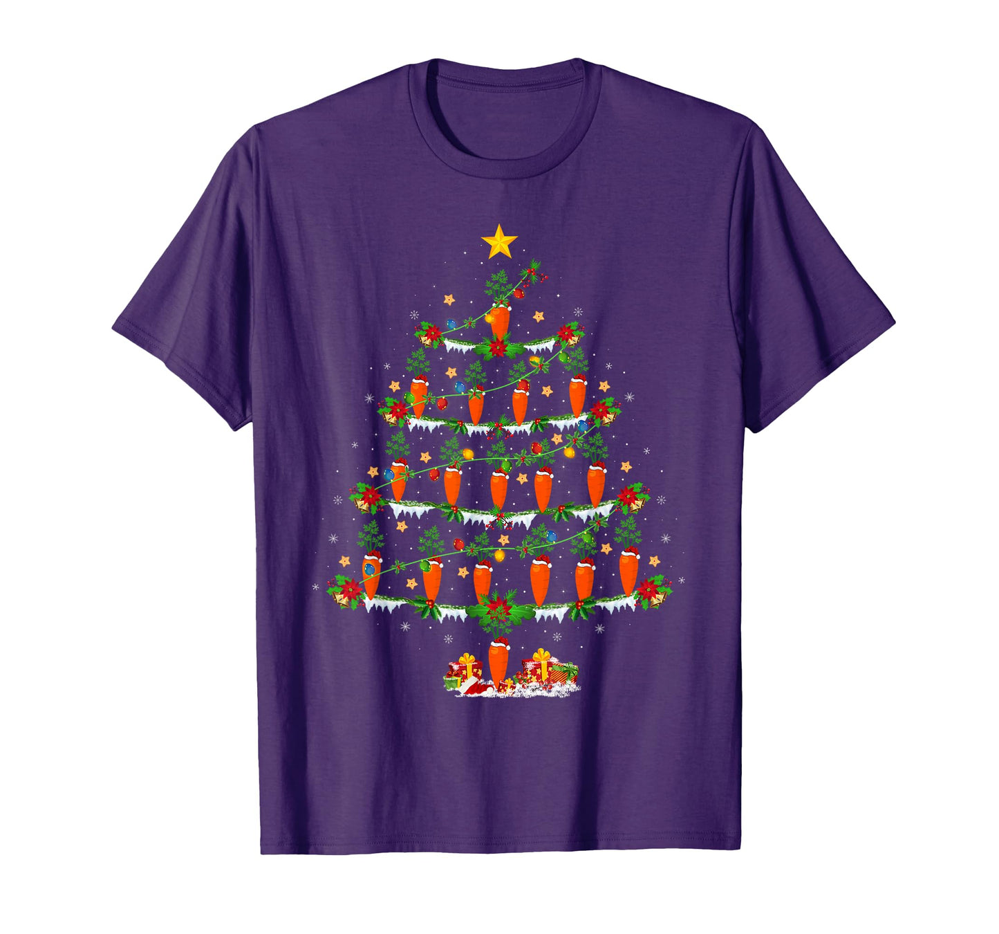 Carrots Christmas Tree Lights Funny Vegetable Carrot Xmas T-Shirt