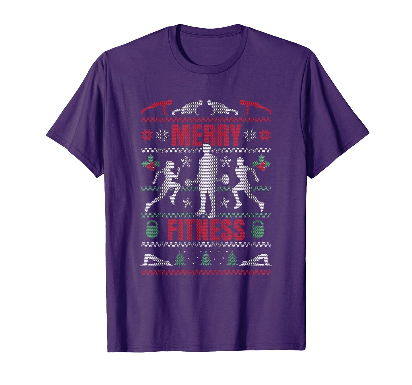 Merry Fitness Workout Ugly Christmas Sweater Funny XMAS T-Shirt