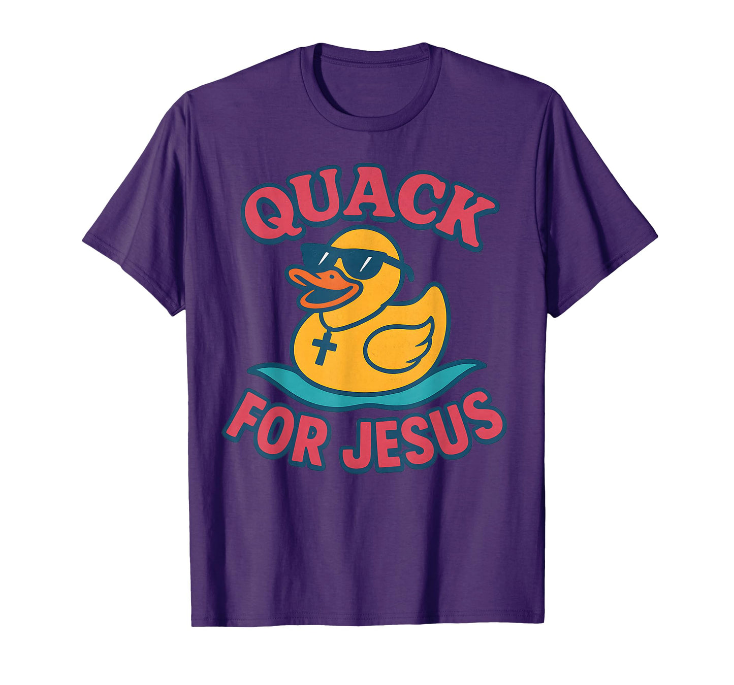 Retro Rubber Duck Christian Rubber Ducky Quack For Jesus 70s T-Shirt