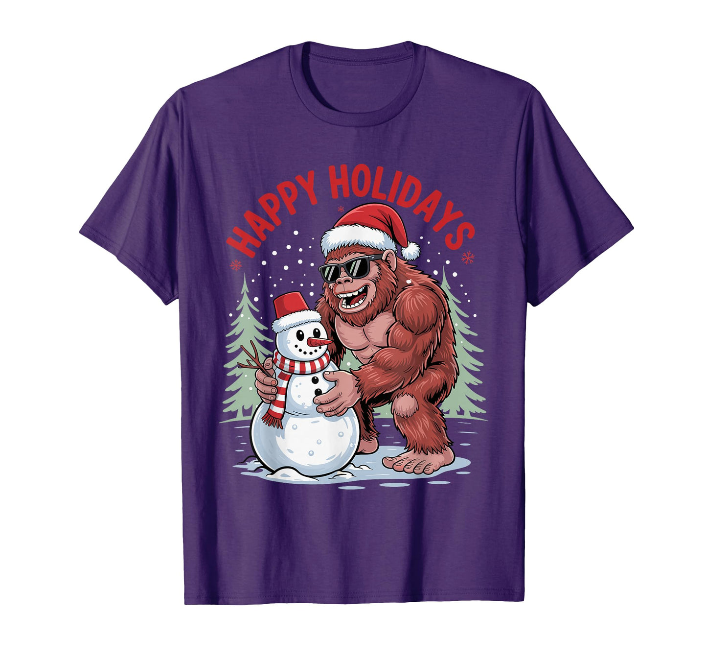 Santa Bigfoot Christmas Cool Snowman Sasquatch Xmas Holiday T-Shirt