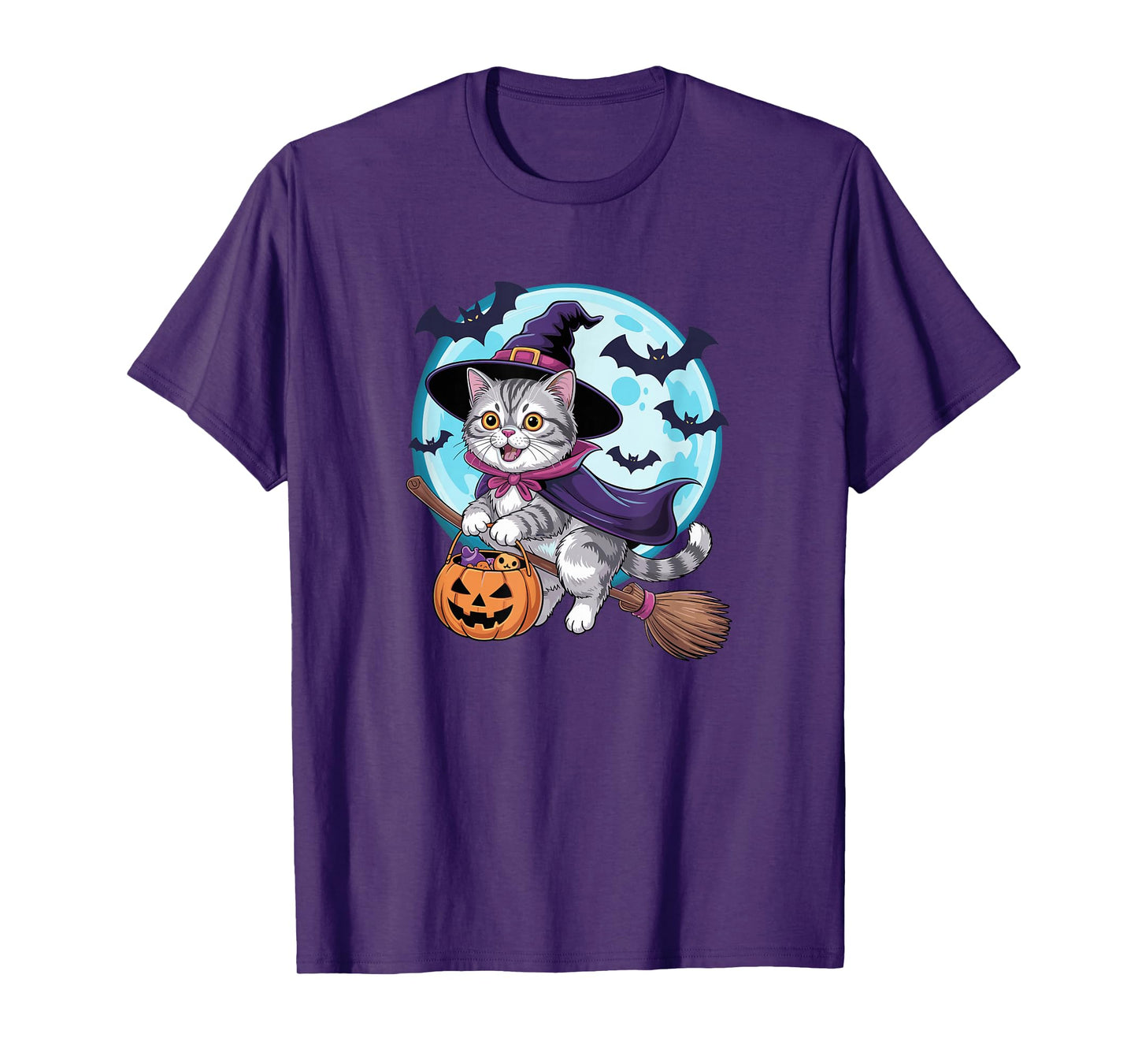 Halloween Witch Exotic Shorthair Moon T-Shirt