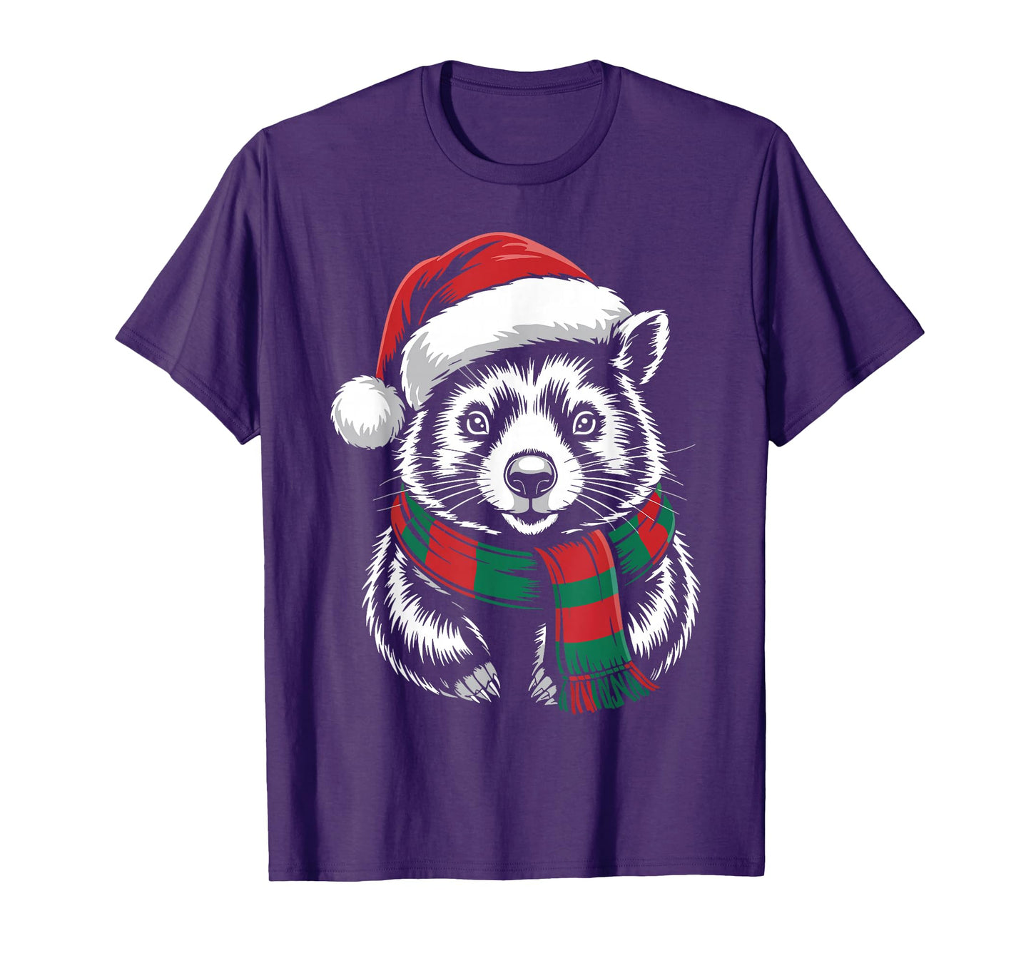 Wombat Xmas Santa Hat Scarf Christmas Costume T-Shirt