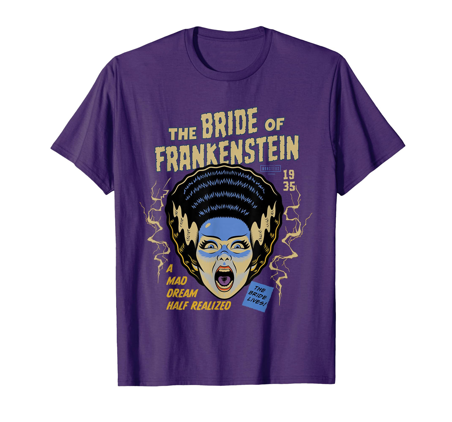 Universal Monsters Bride Vintage Halloween Mask T-Shirt