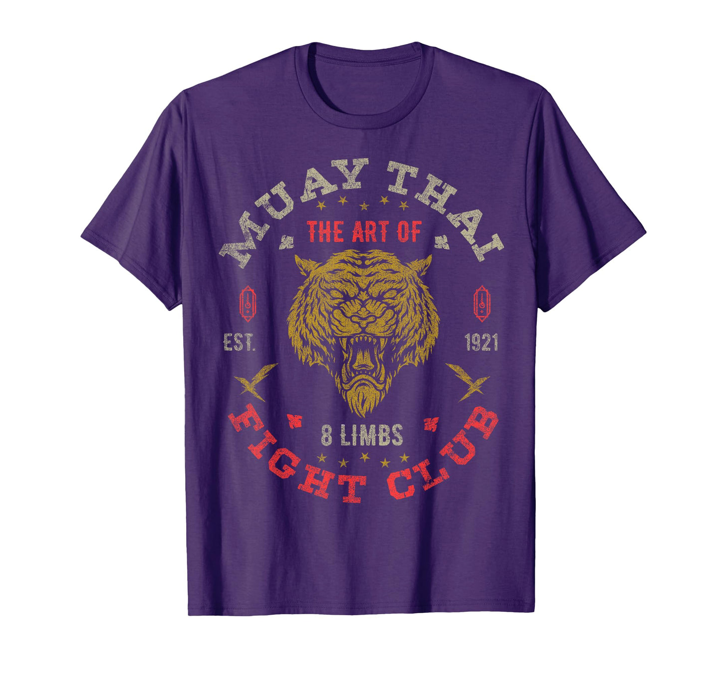 Muay Thai Fighter Vintage Tee Twin Tiger Art of 8 Limbs T-Shirt