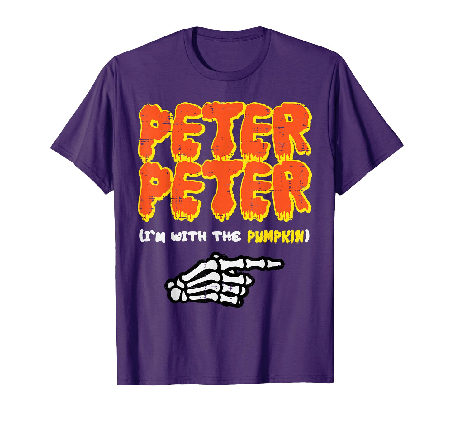 Halloween Peter Im with Pumpkin Couple Costume Men Women T-Shirt