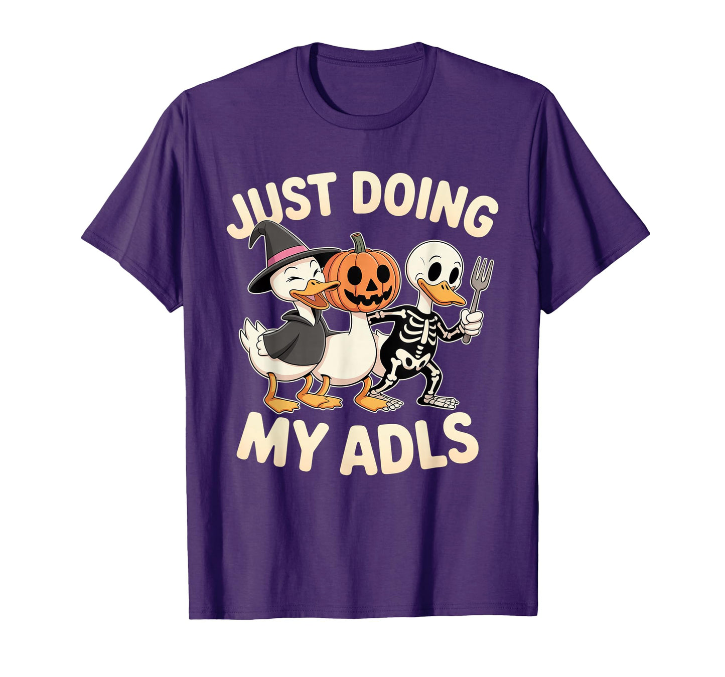 Cute Funny Silly Gooses Pumpkin Just Doing My ADLS Halloween T-Shirt