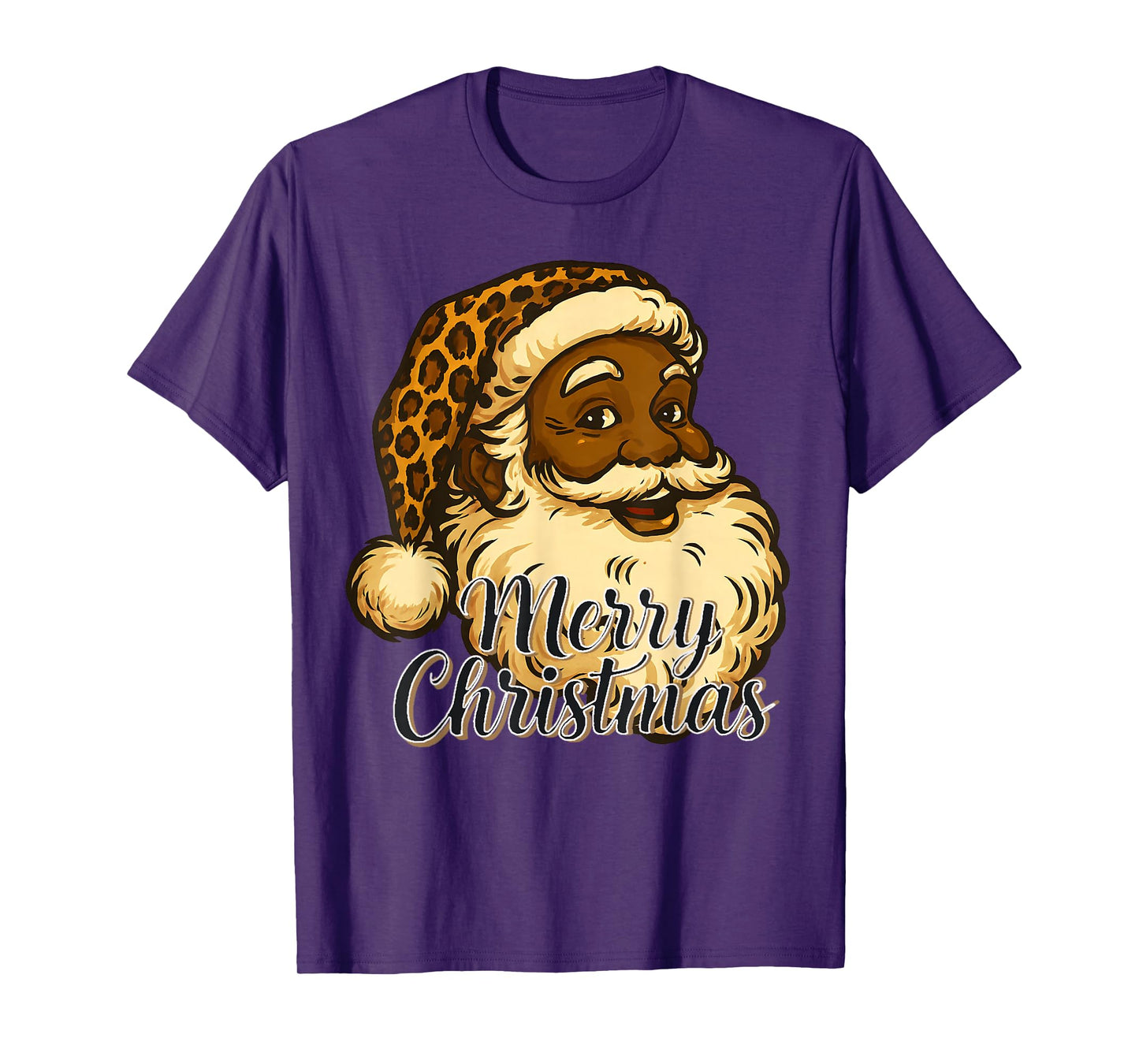 African American Christmas Cute Santa Holiday Xmas Men Women T-Shirt