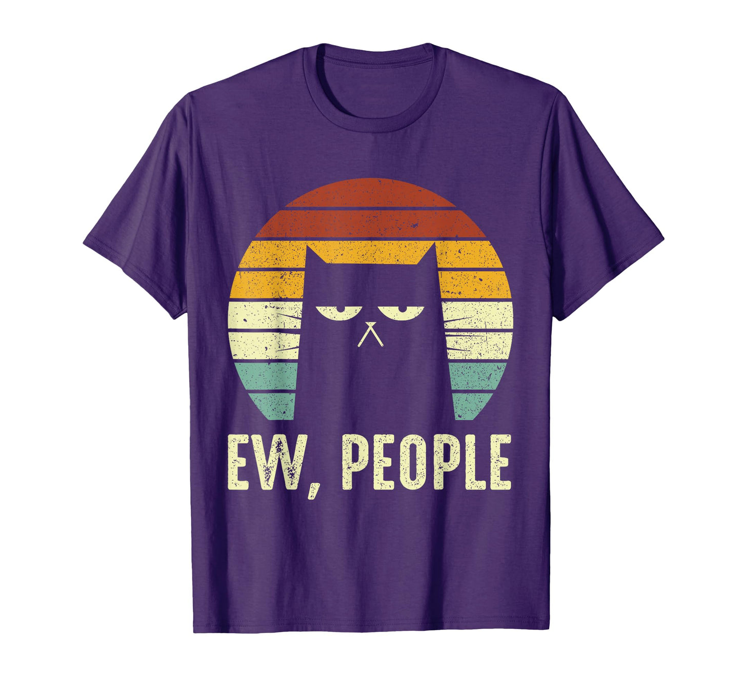 Ew People Retro Funny Black Cats Funny Meowy T-Shirt