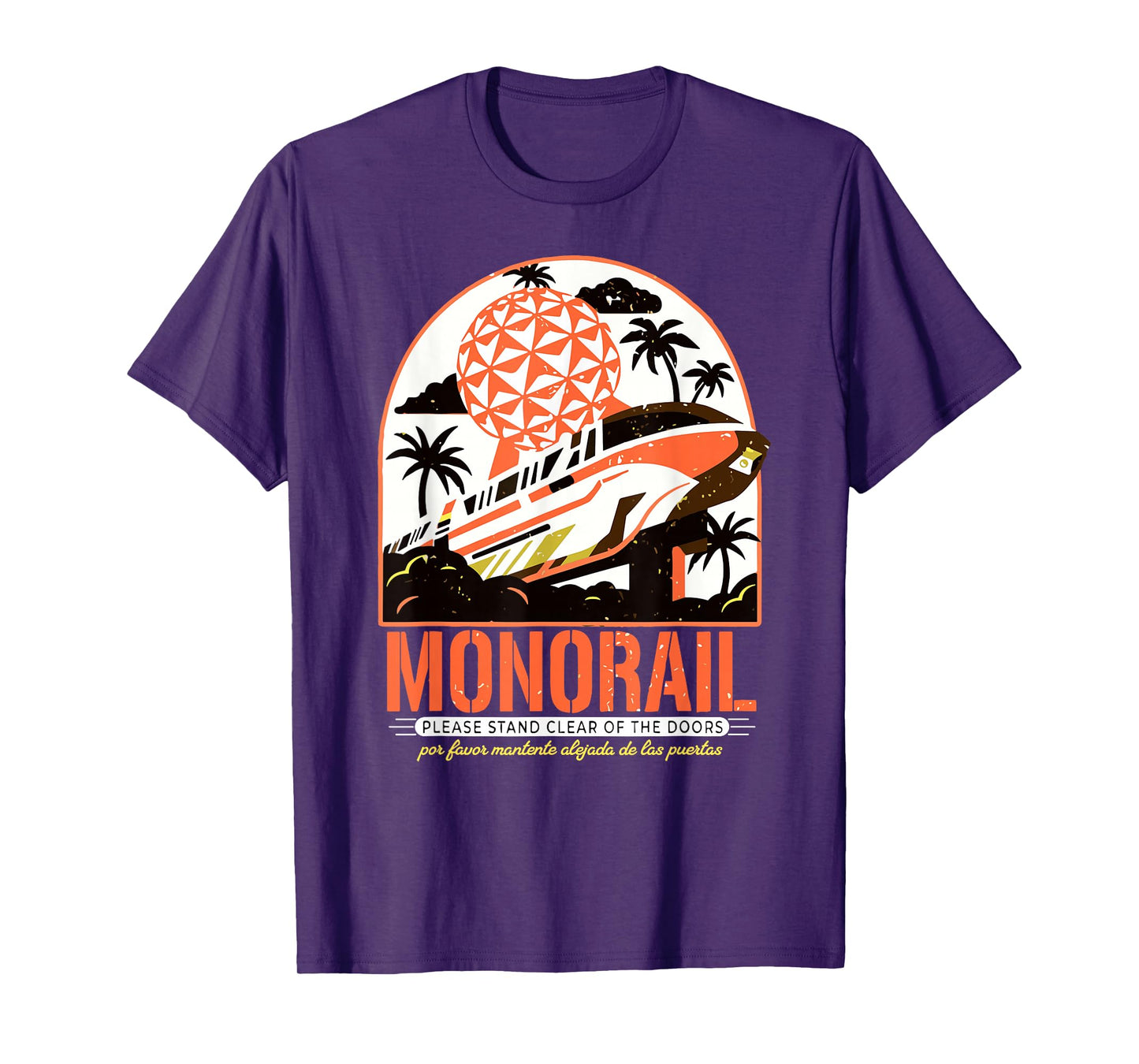 Monorail, Please Stand Clear of The Doors, Theme Park, Retro T-Shirt