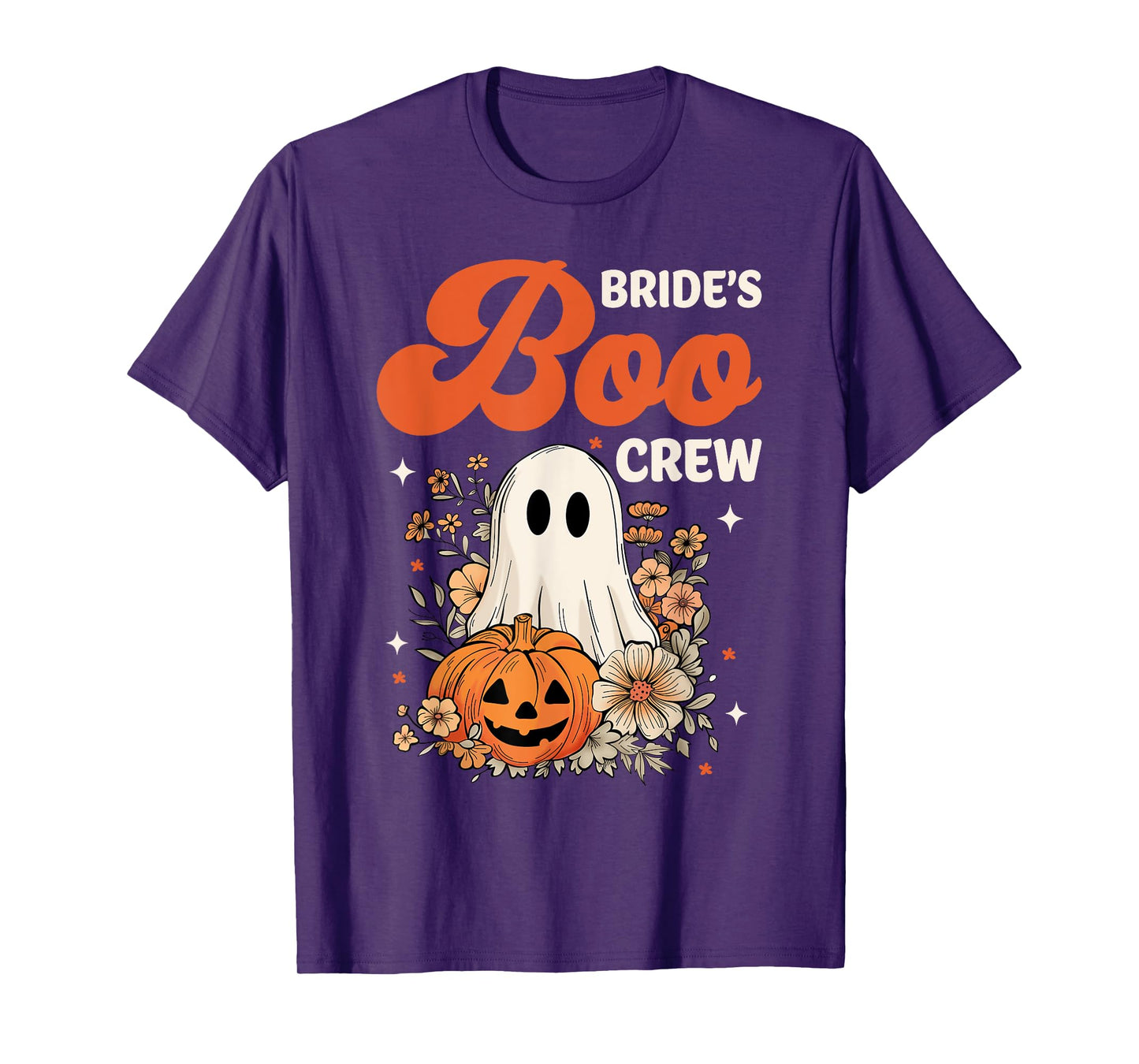 Bride's Boo Crew Wildflower Ghost Halloween Bachelorette T-Shirt