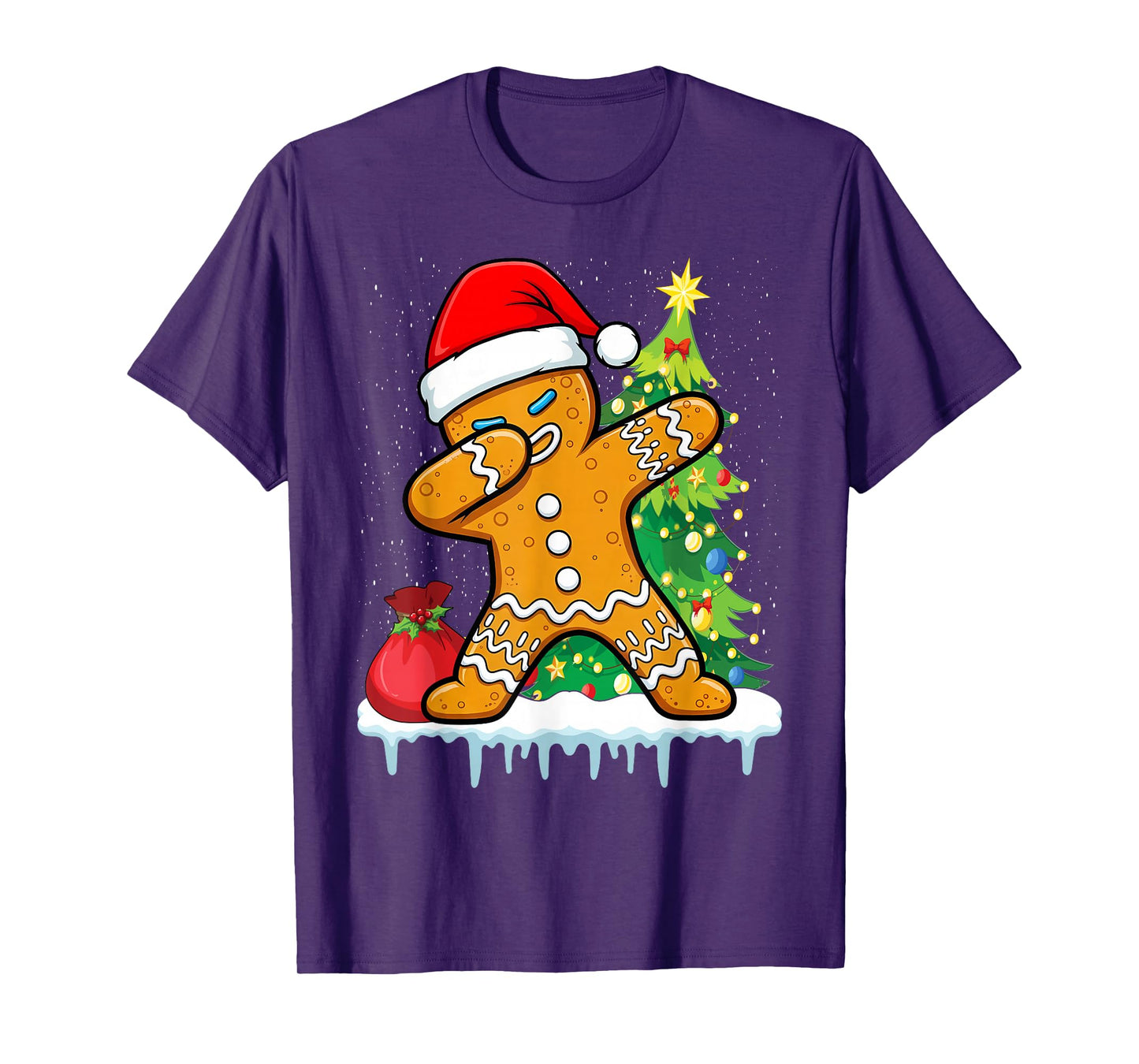 Dabbing Gingerbread Santa Christmas Boys Men Xmas Cookie T-Shirt
