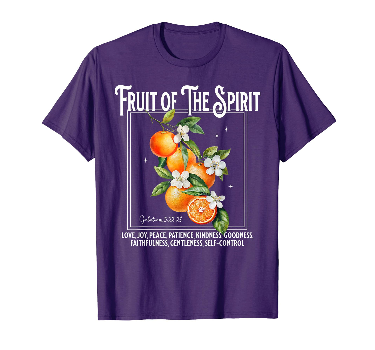 Christian Fruit Of The Spirit Vintage Fruit Orange Flower T-Shirt