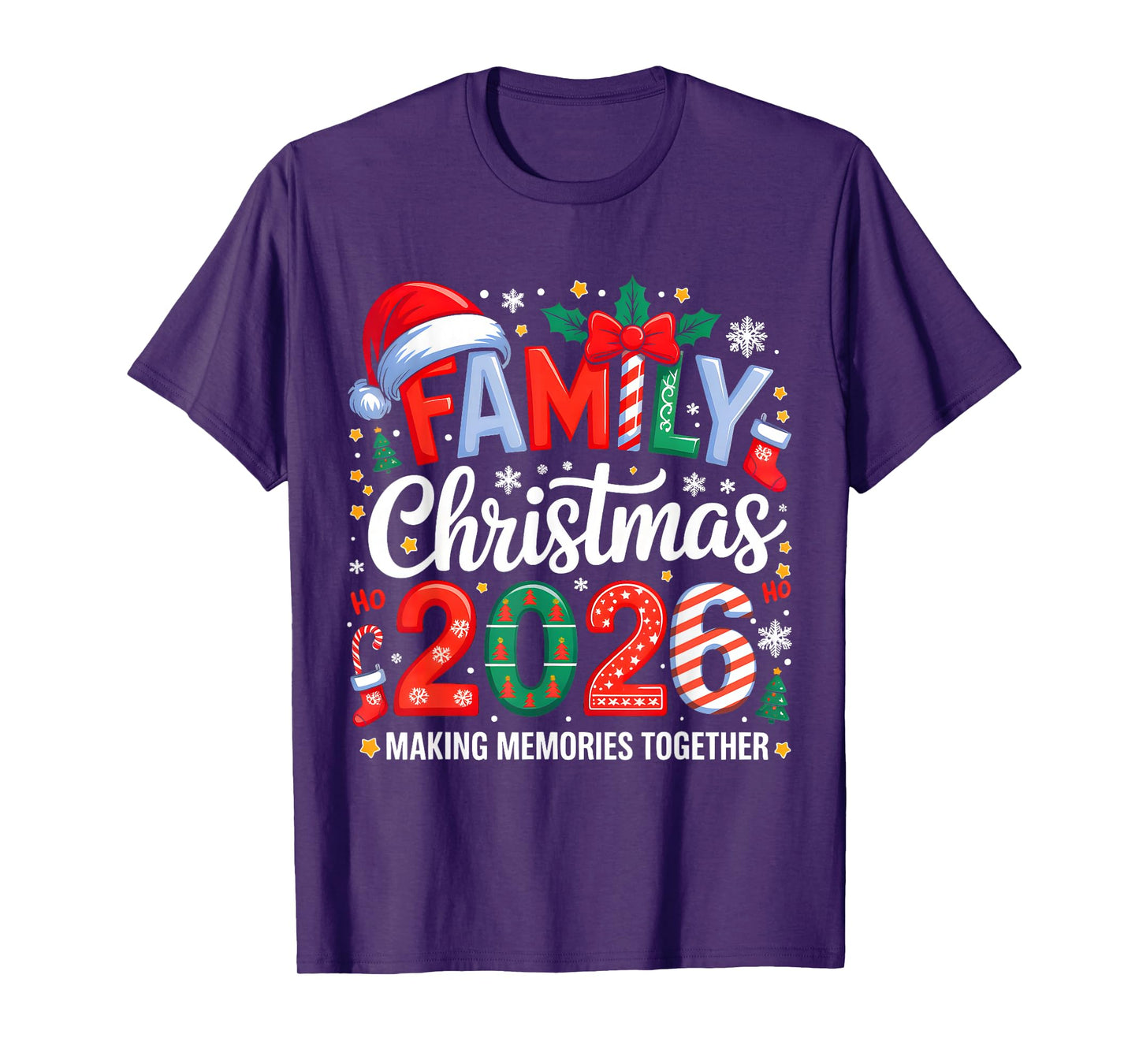 Family Christmas 2026 Squad Santa Elf Xmas Matching Costume T-Shirt