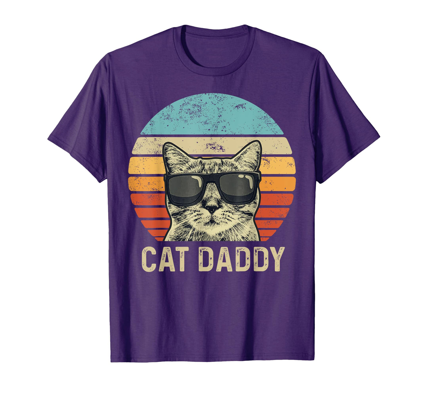 Cat Daddy Retro Cat Sunglasses Cool Cat Dad Gift Fathers Day T-Shirt for Men Women Girls Kids