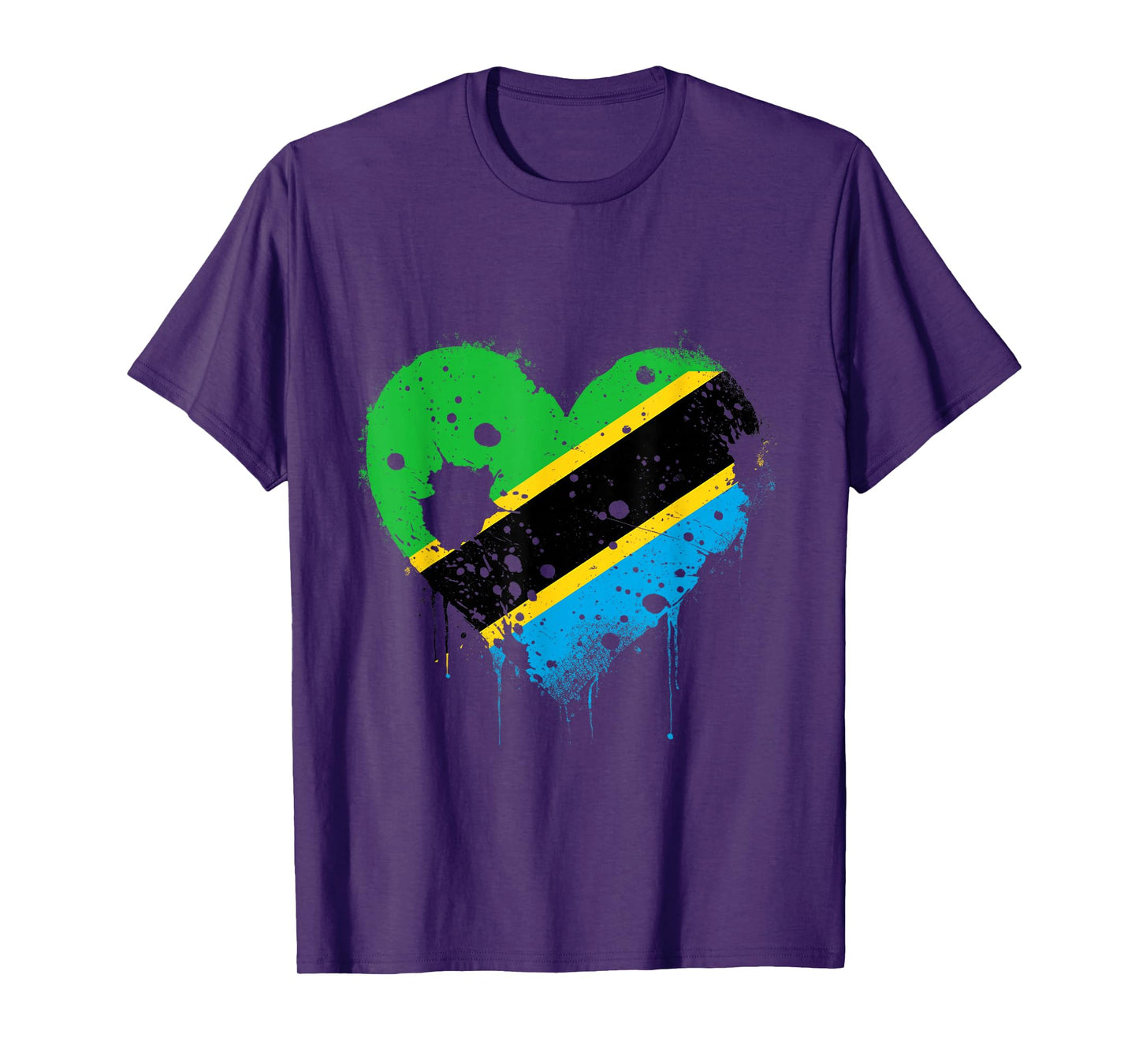 Tanzania Vintage Tanzanian Pride Heart Tanzanian Flag T-Shirt