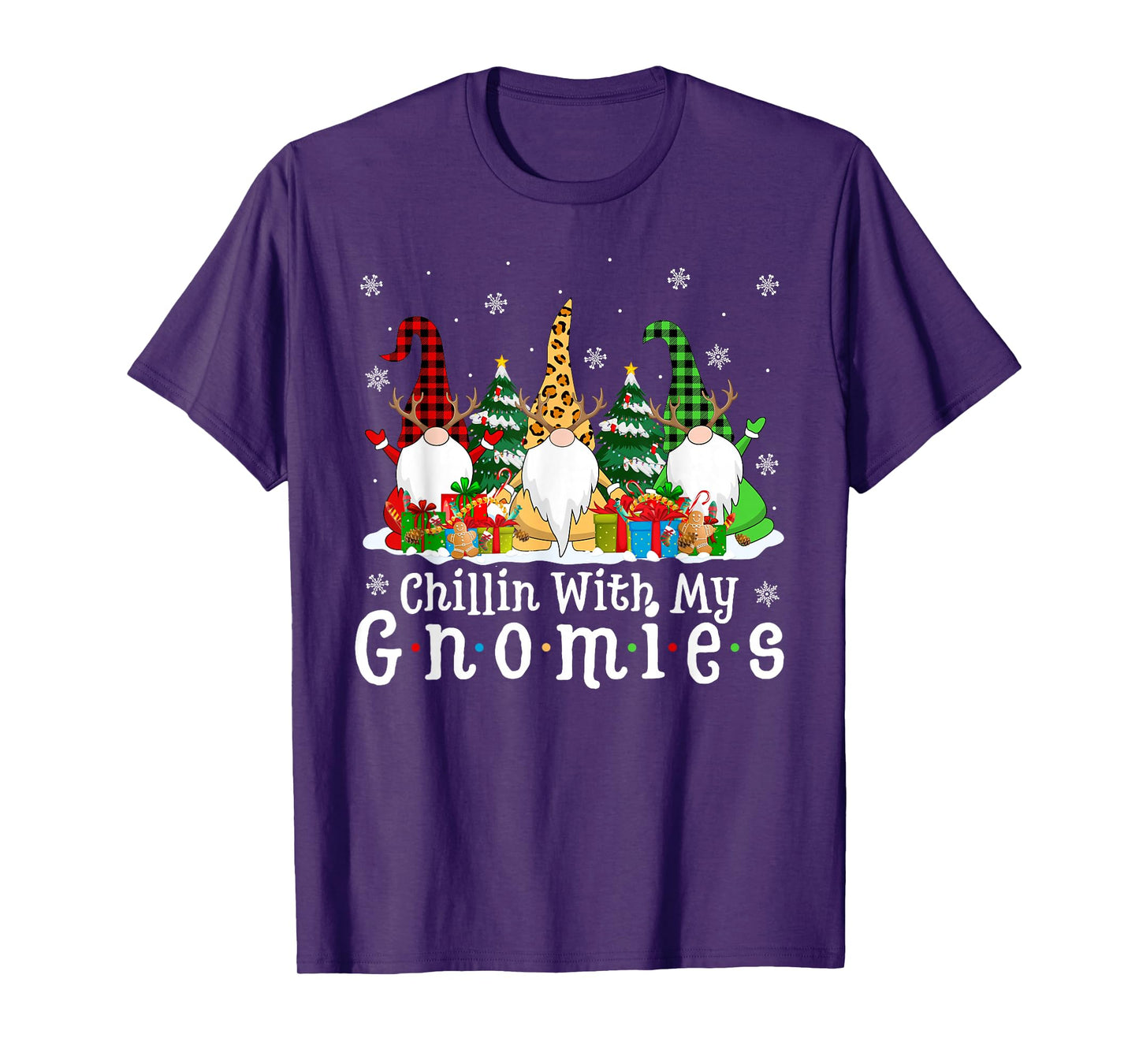Chillin with My Gnomies Funny Christmas Gnome Family Xmas T-Shirt