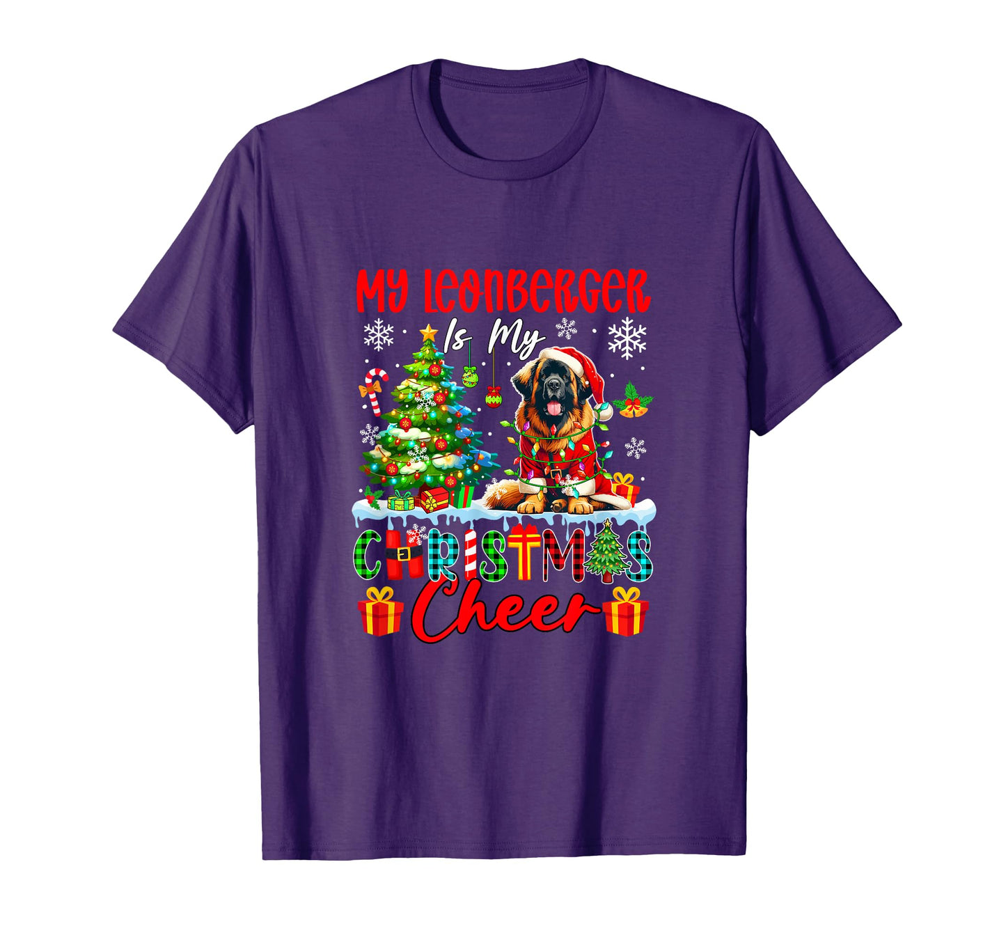 My Leonberger is My Xmas Cheer Funny Santa Dog Owner Kids T-Shirt