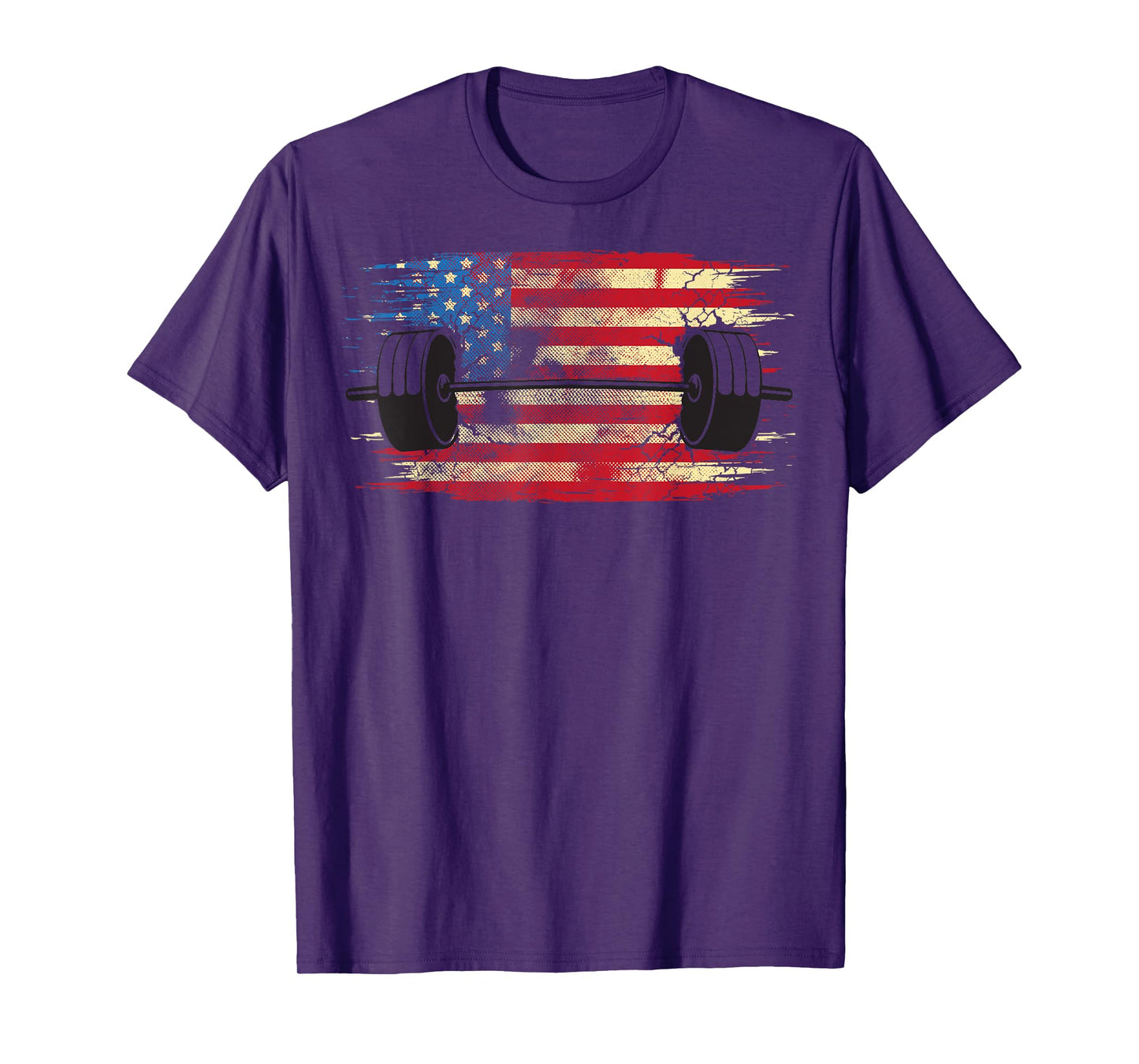 American Flag Gym and Fitness T-shirt | Weight Lifting Gift T-Shirt for Women Girls Kids Men