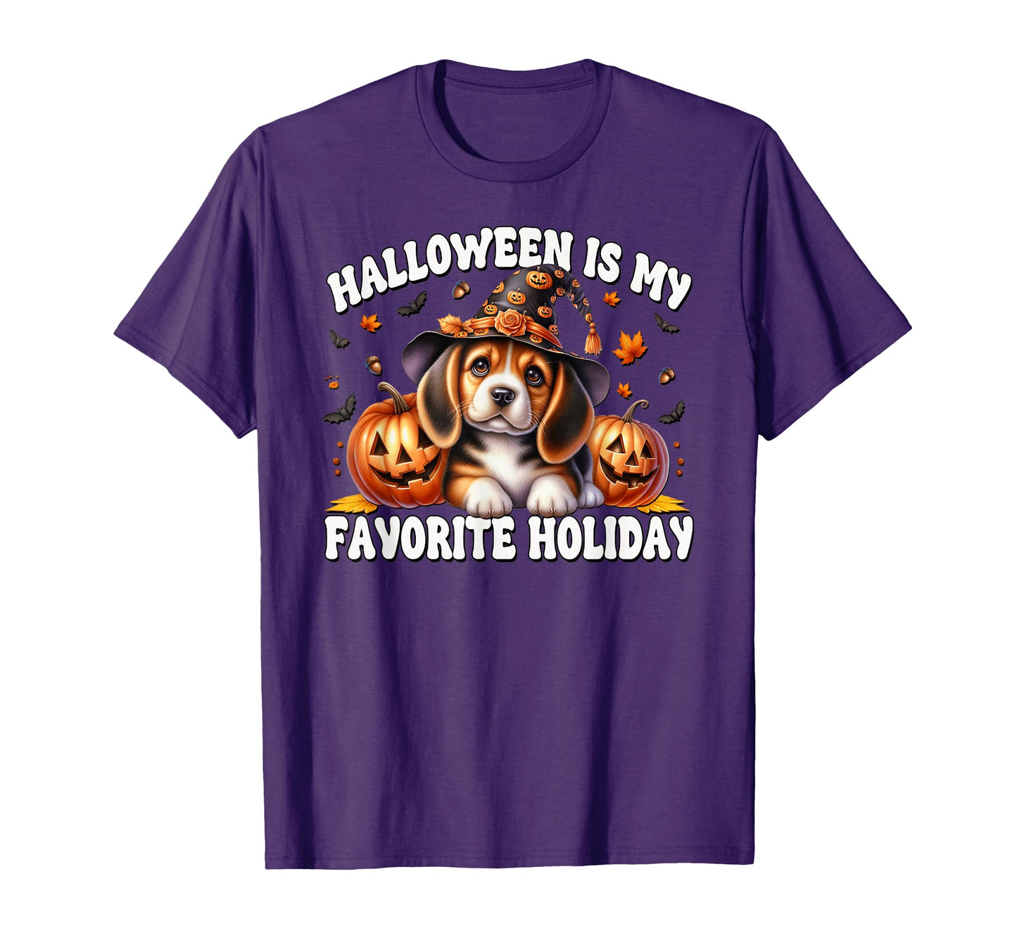 Halloween is My Favorite Holiday Graphic Cute Beagle Dog T-Shirt