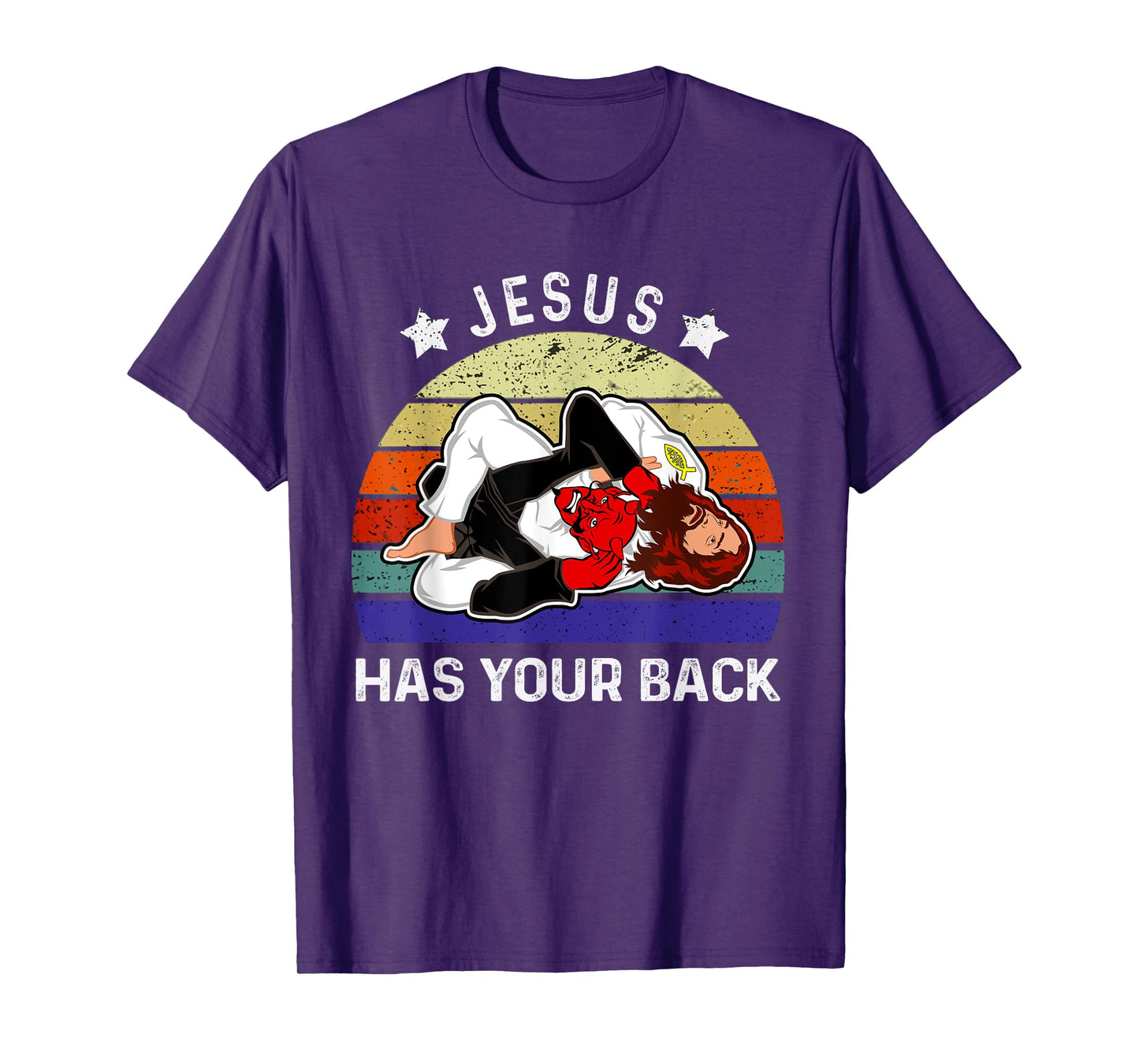 Brazilian Jiu Jitsu Jesus Jesus Has Your Back T-Shirt