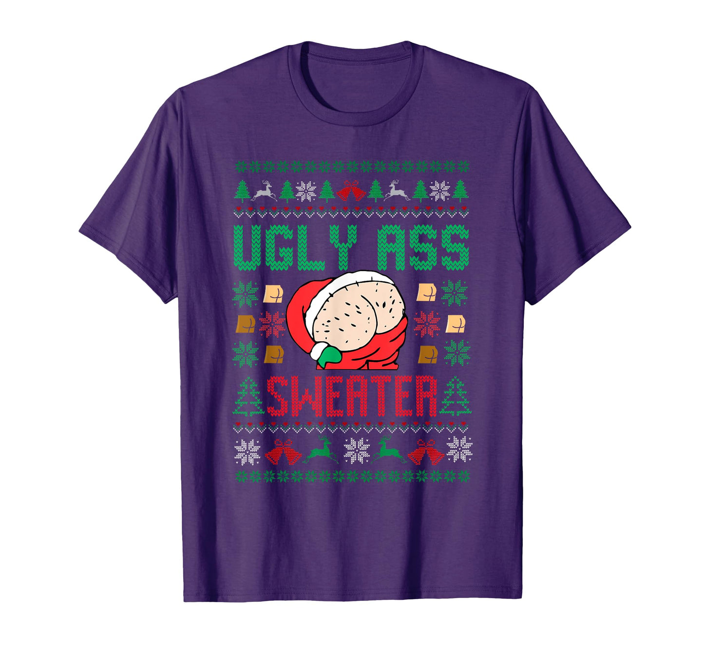 Ugly Ass Sweater Santa Merry Christmas Funny Pajamas Xmas T-Shirt