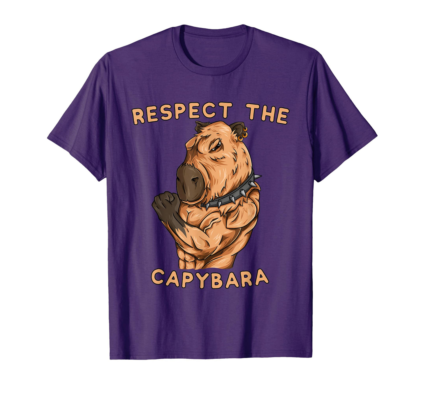 Respect The Capybara - Funny Fitness Bodybuilder Rodent T-Shirt