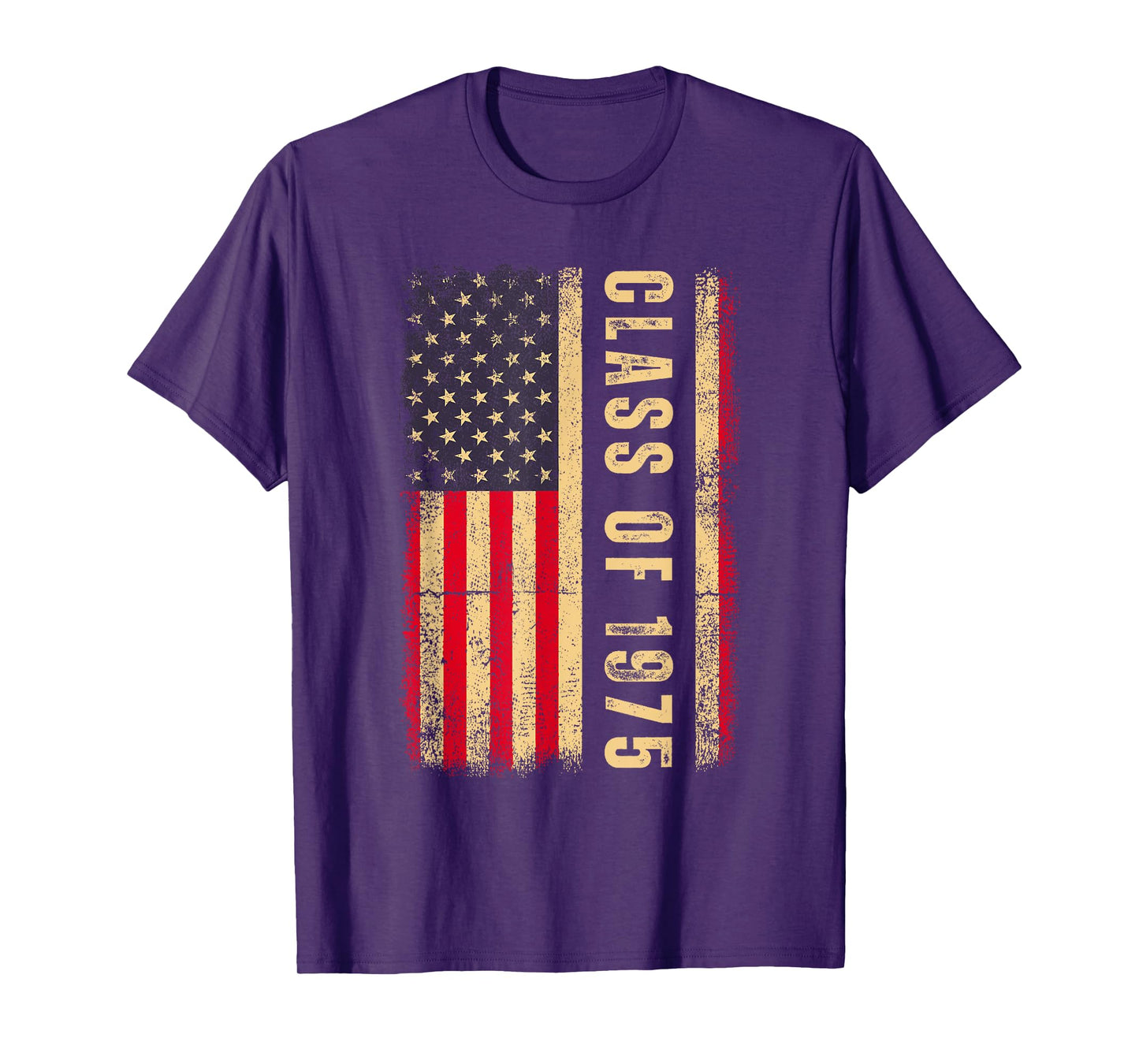 Vintage USA American Flag Class of 1975 Reunion High School T-Shirt