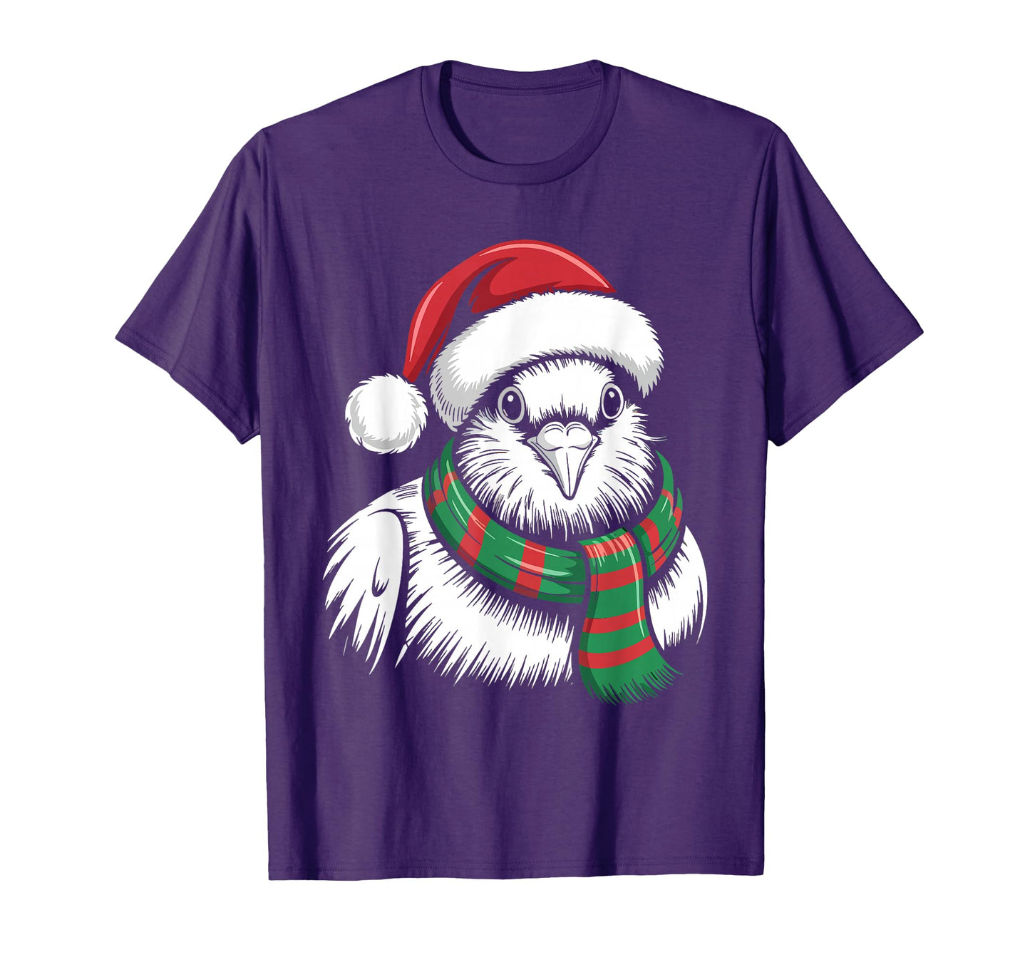 Pigeon Xmas Santa Hat Scarf Christmas Costume T-Shirt