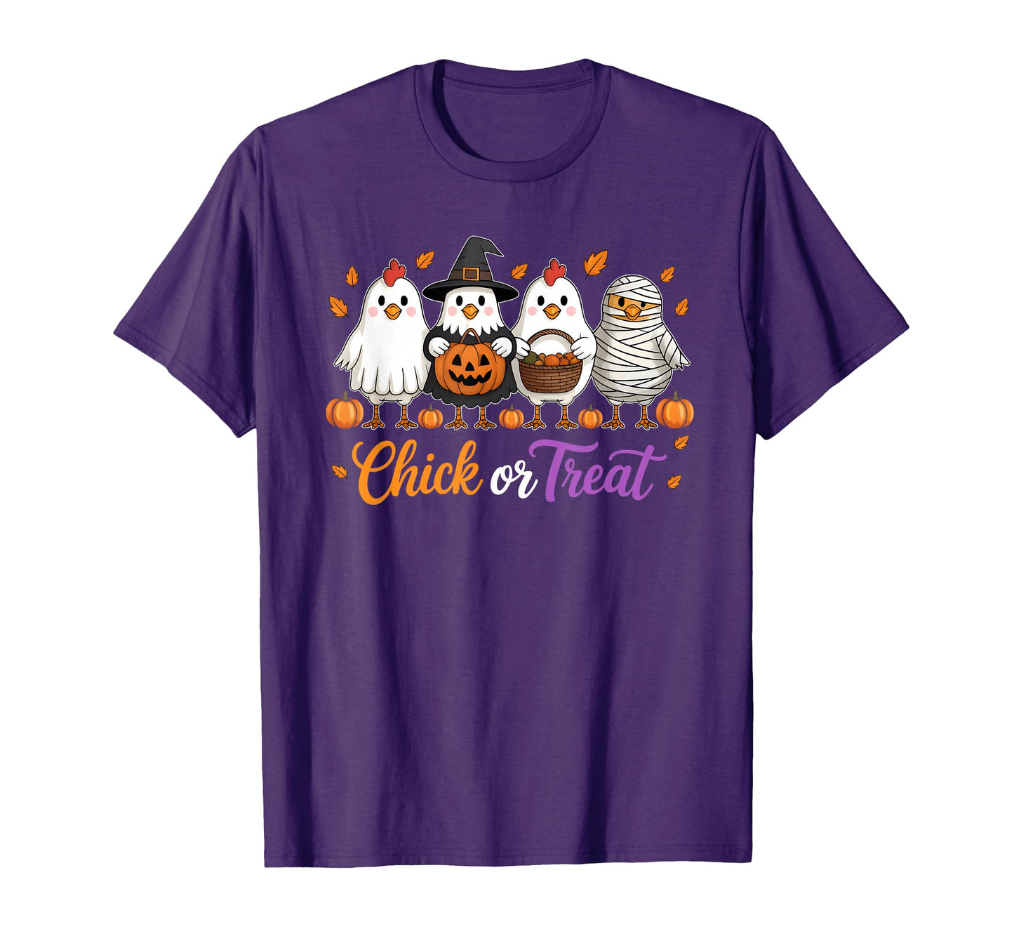 Chick Or Treat Funny Halloween Witch Spooky Cute Chicken T-Shirt
