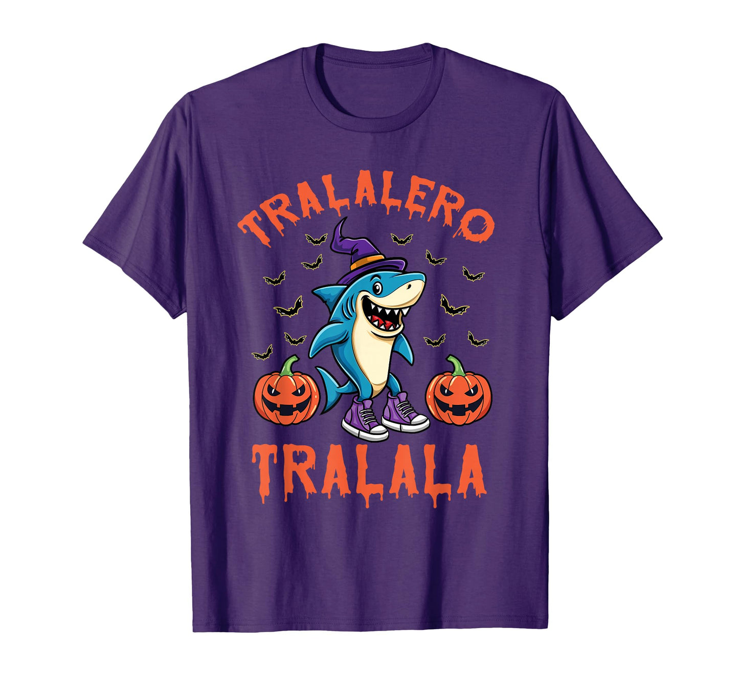 Halloween Shark Tralalero Tralala Italian Brainrot Meme Kids T-Shirt