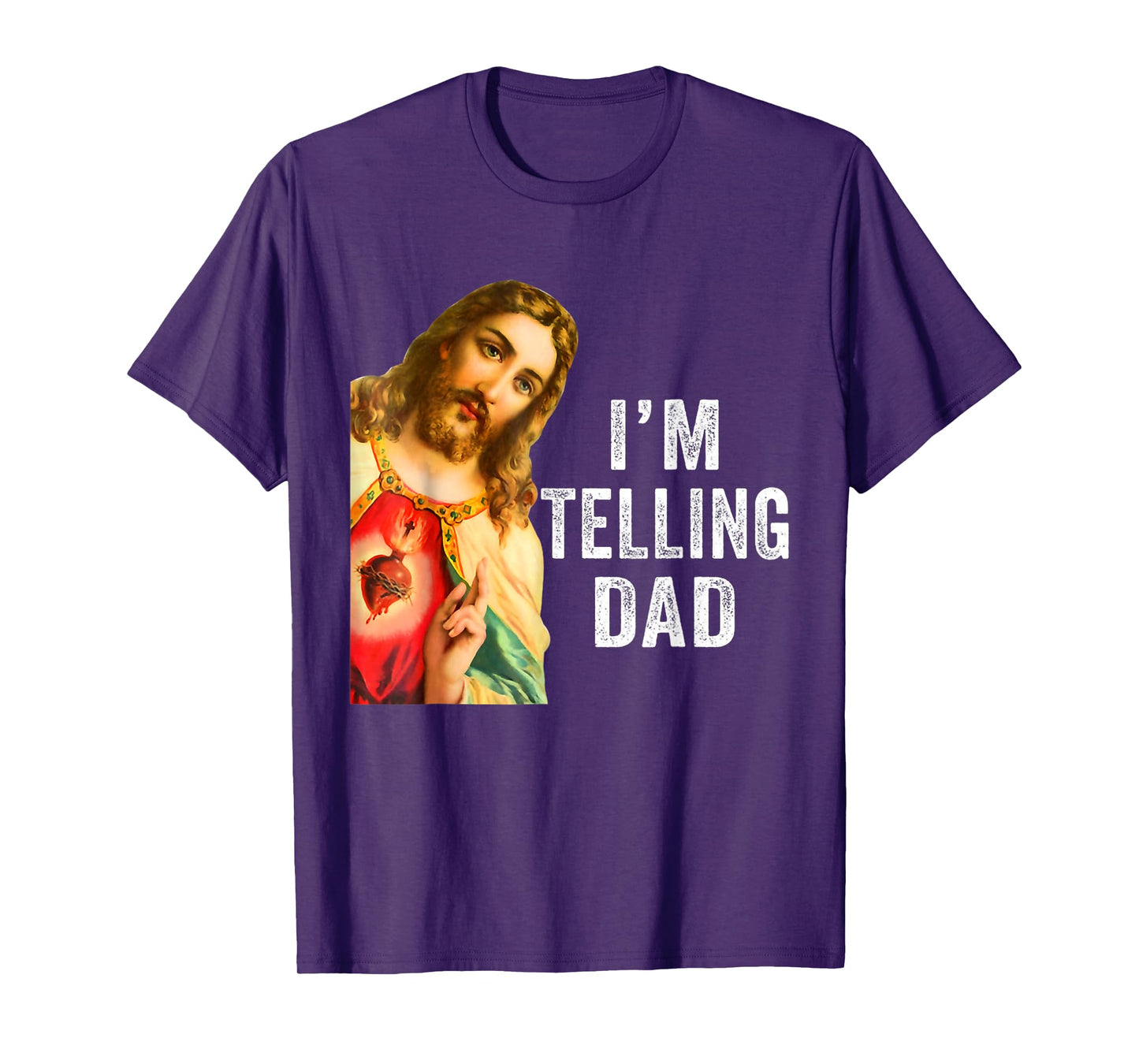 Retro Sunset Jesus I'm Telling Dad Costume For Men Women T-Shirt