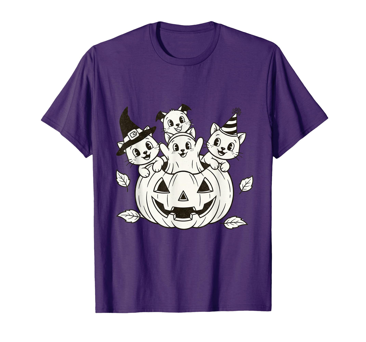 Cute Halloween Cats in Pumpkin Vintage Design T-Shirt