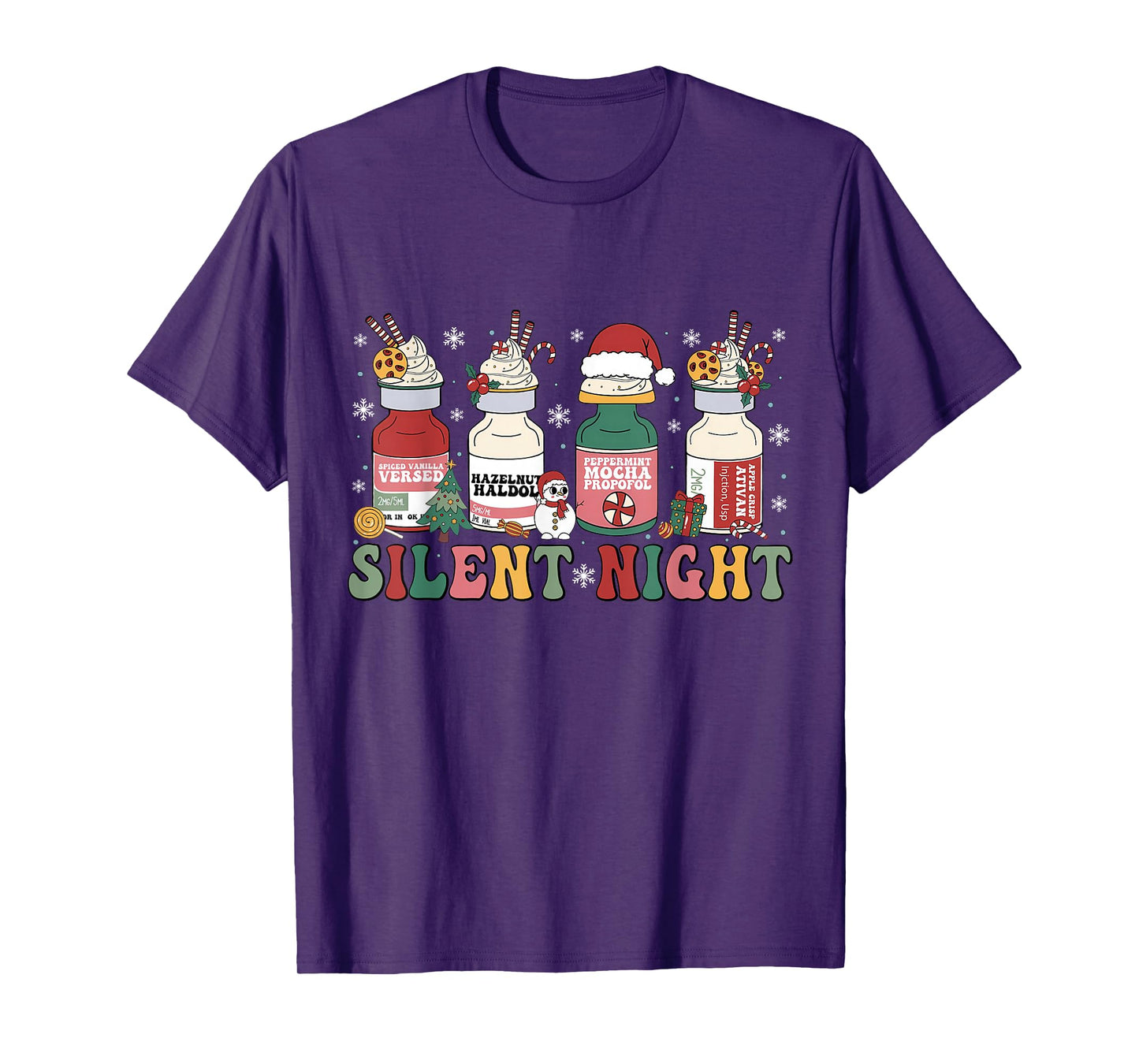 Funny Santa Propofol Silent Night ICU Nurses Merry Christmas T-Shirt