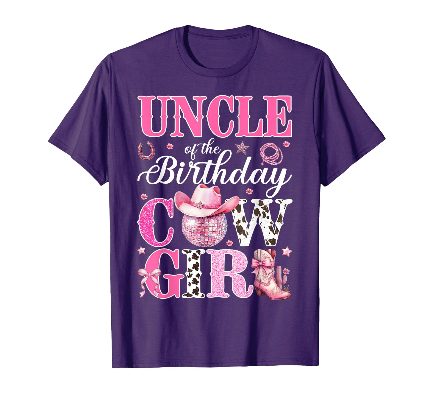 Cute Uncle Of The Birthday CowGirl Rodeo Western Bday Party T-Shirt