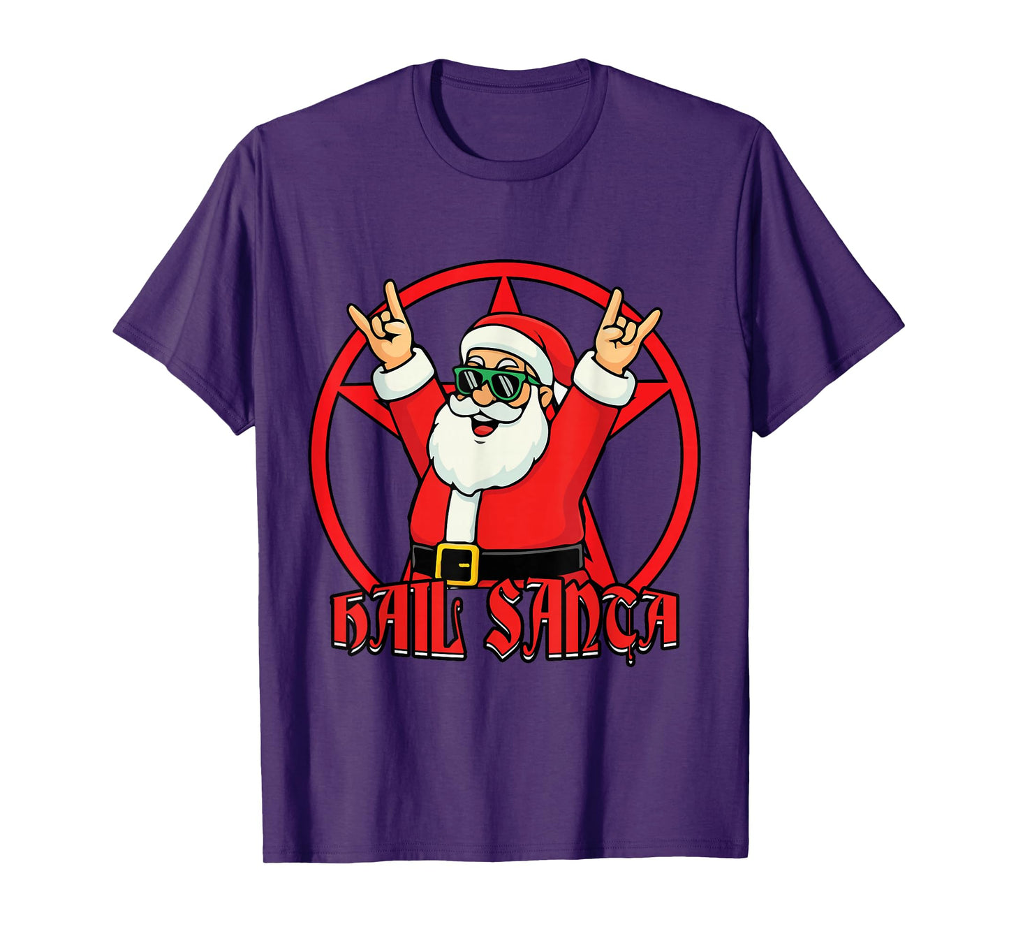 Hail Santa Pagan Solstice Gothic Funny Christmas Santa T-Shirt