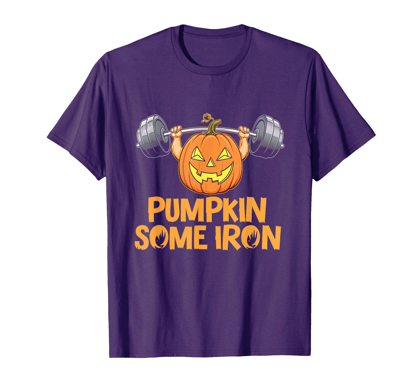 Pumpkin Some Iron Halloween Fitness Gym Weightlifting T-Shirt