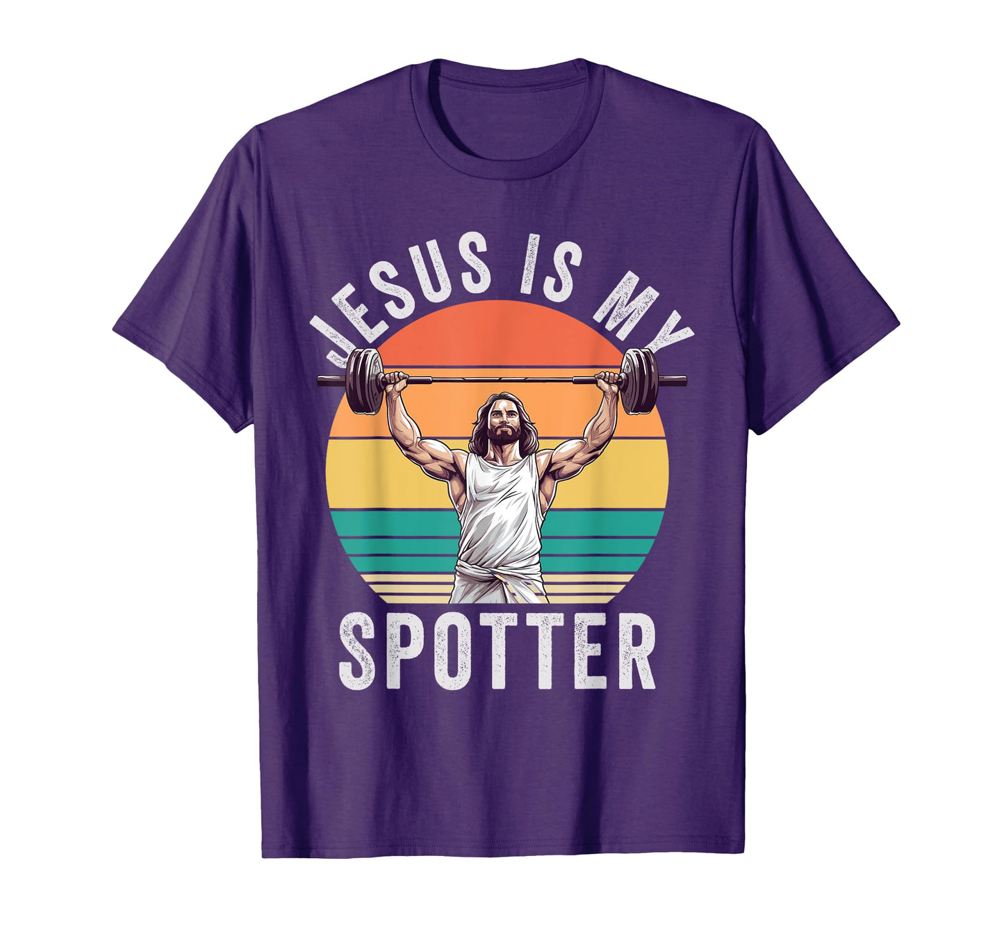 Jesus Is My Spotter Funny Christian Weightlifting Gym T-Shirt